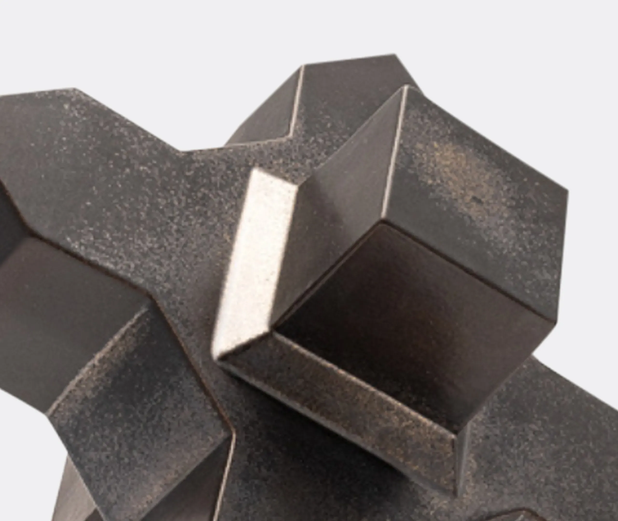 Cadzand Ceramic Art Sculpture - Grey, Metal Look alternate view