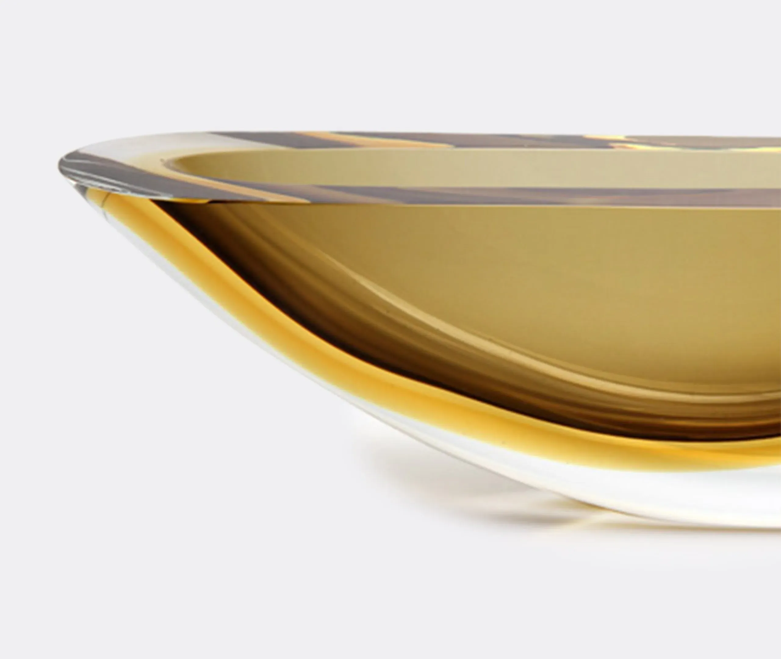 Canoe Vase Mouth Blown - Brown, Glass