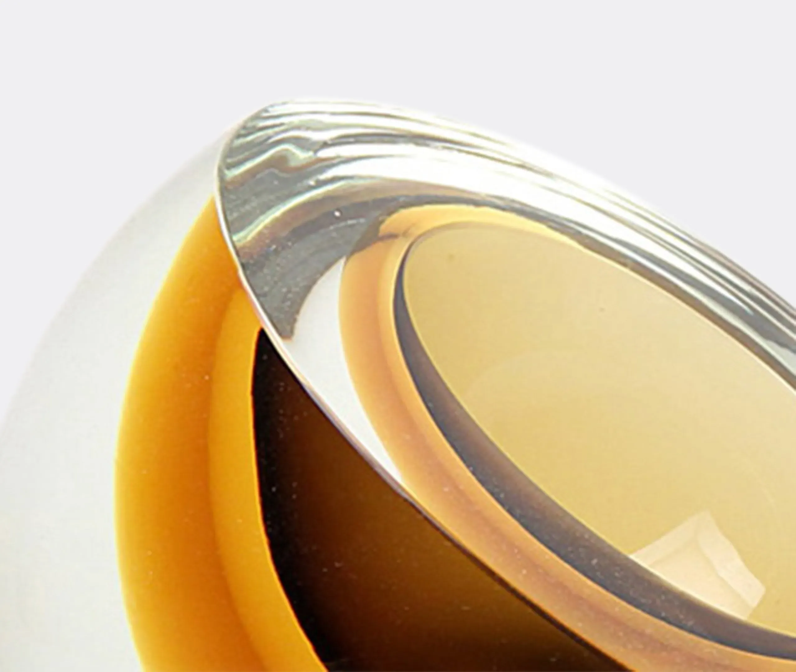 Diagonal Crystal Bowl - Brown, Glass