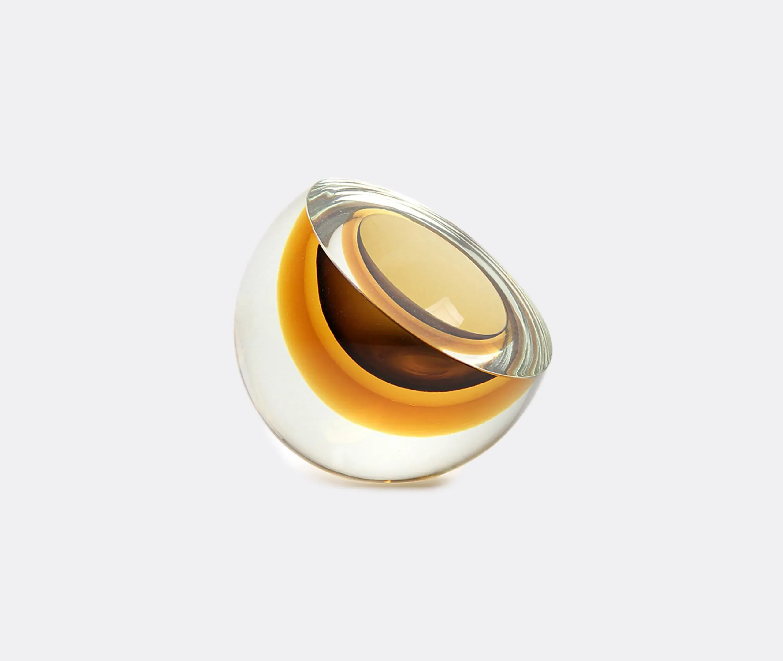 Diagonal Crystal Bowl - Brown, Glass
