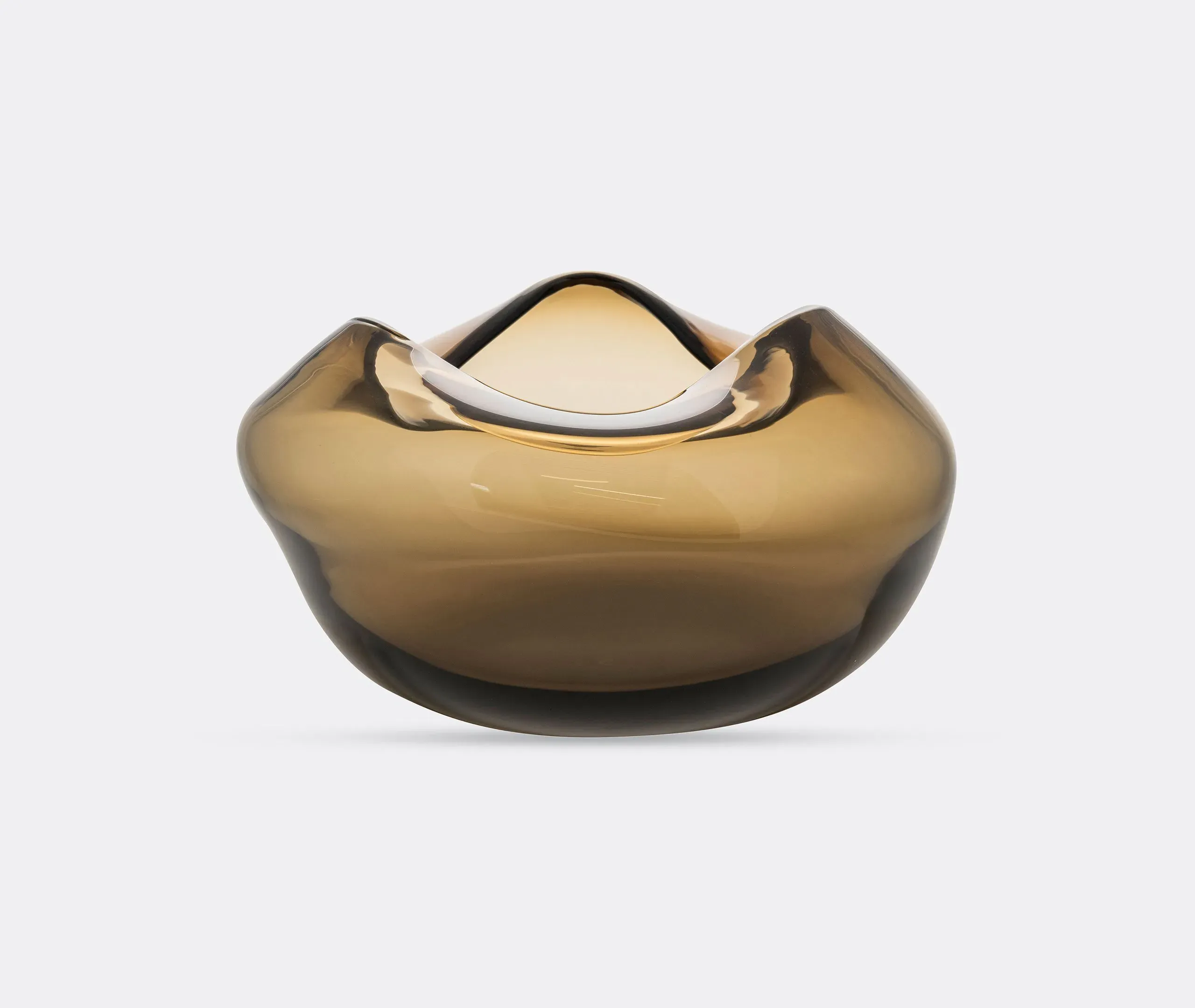 Large Ocean Vase with Wave Design - Fumé, Glass