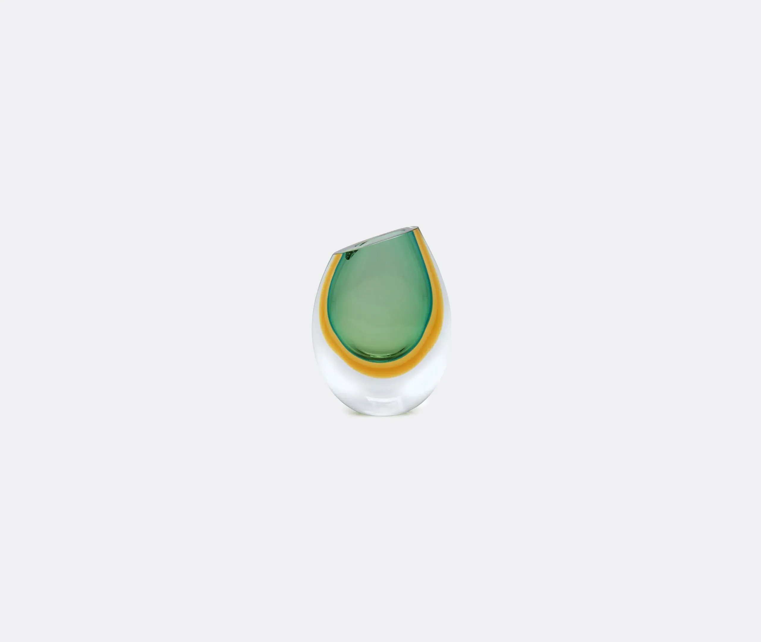 Mini Glass Vase with Diagonal Cut - Green, Glass image