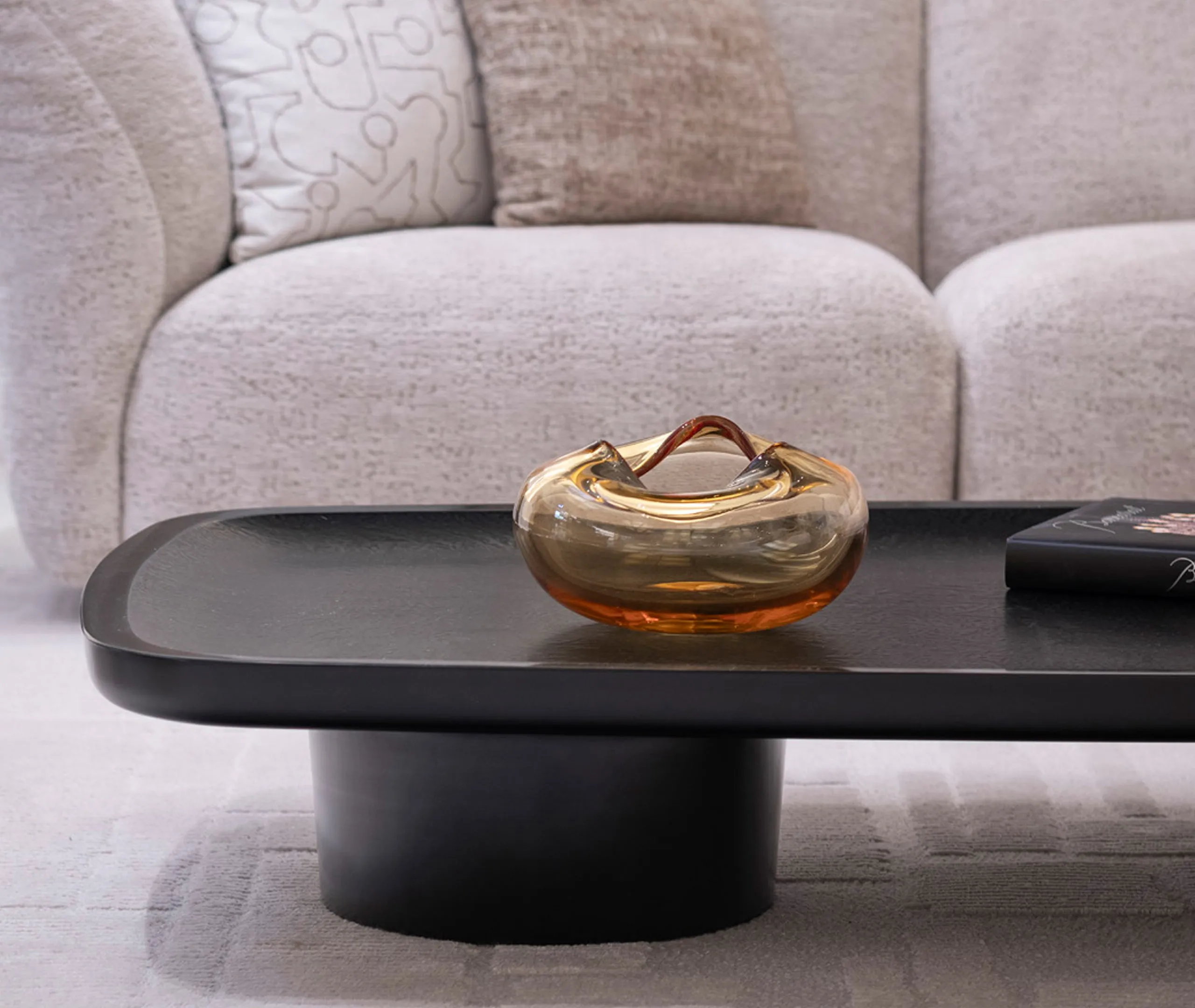 Ocean Vase with Undulating Design - Amber, Glass