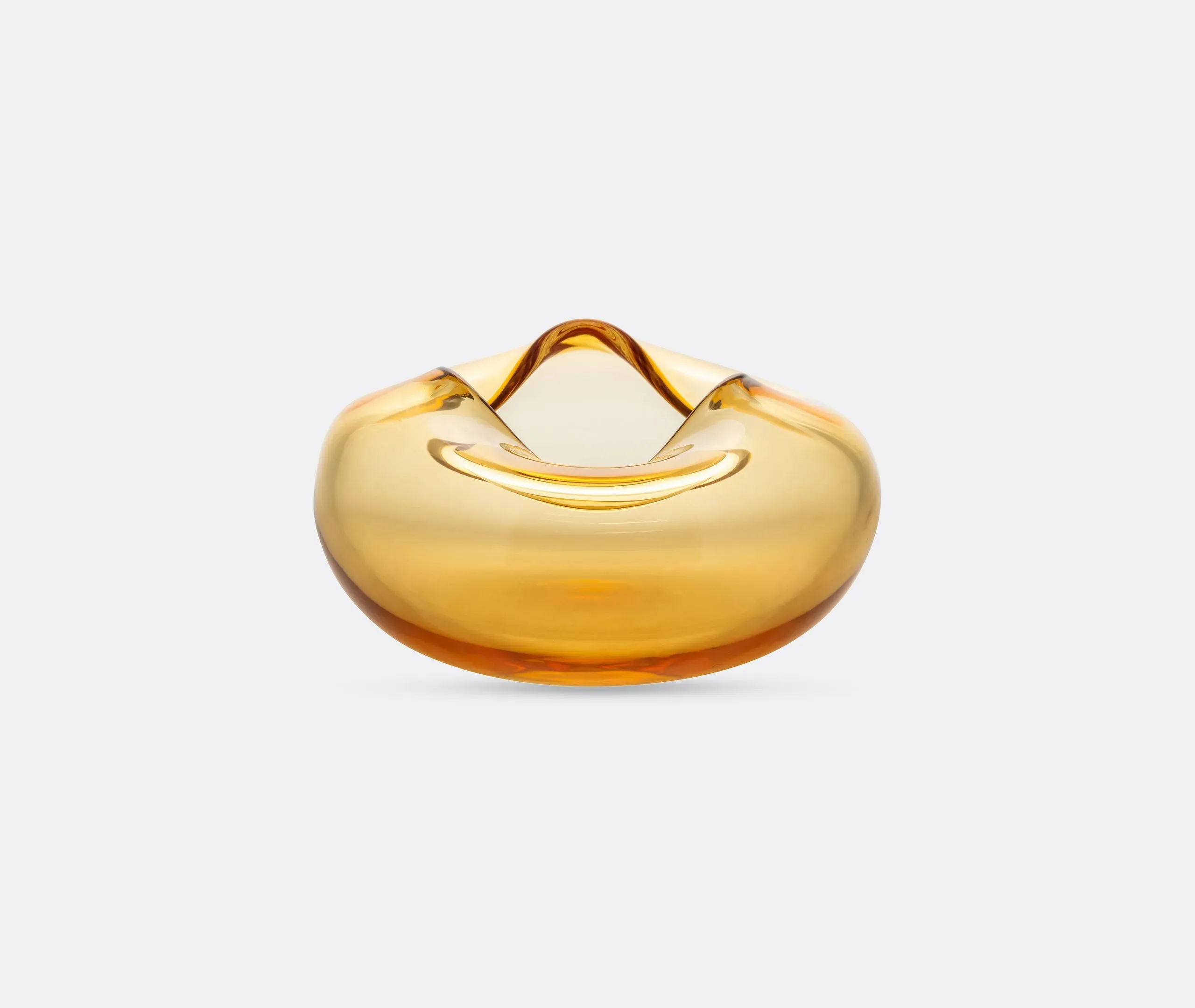 Ocean Vase with Undulating Design - Amber, Glass image