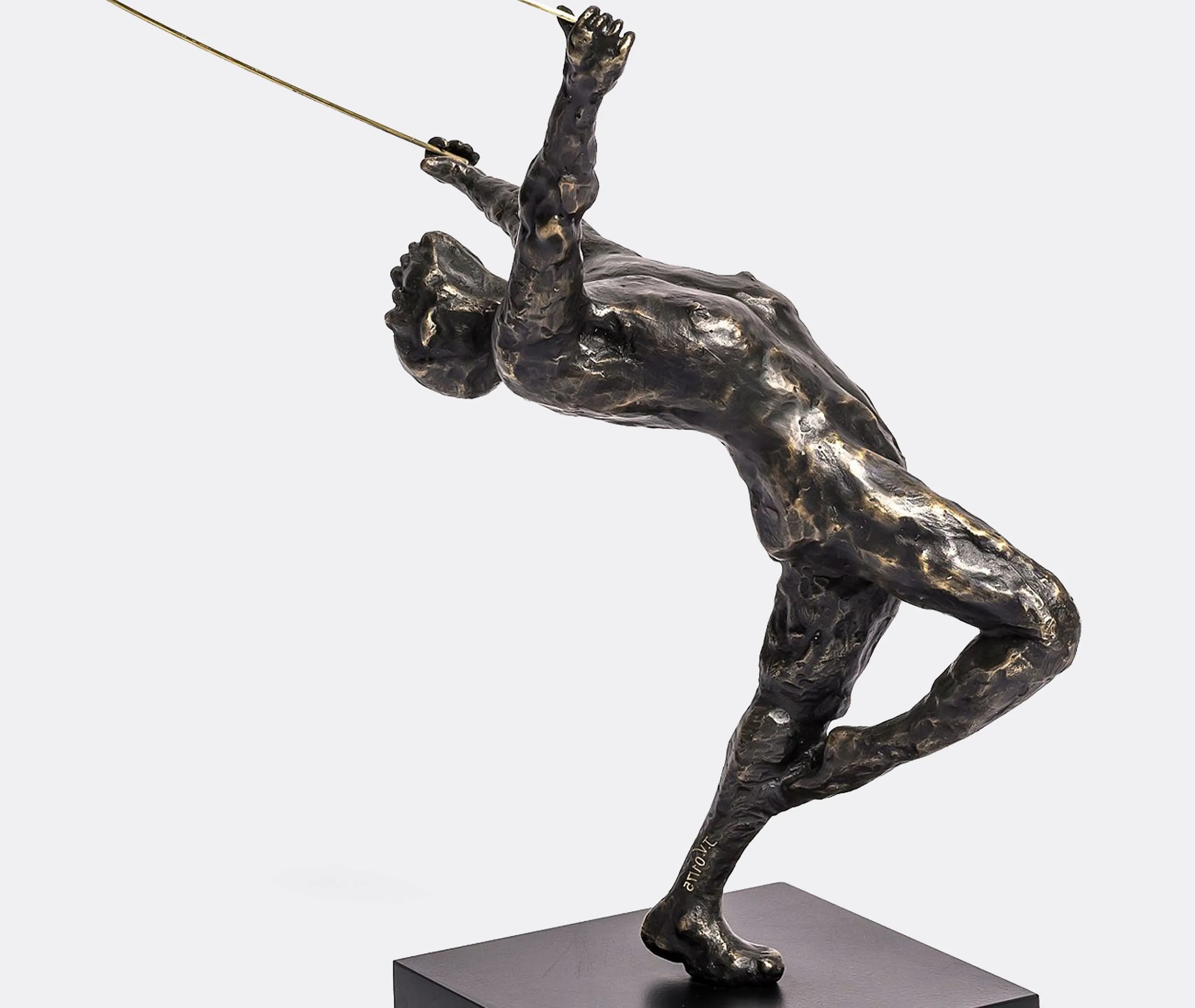 Ribbon Dancer Sculpture - Brown, Cast Bronze