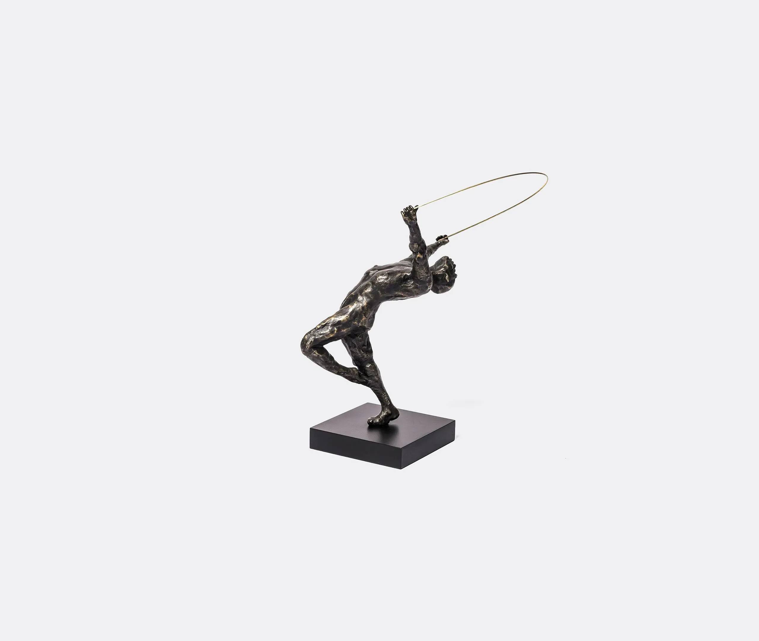 Ribbon Dancer Sculpture - Brown, Cast Bronze