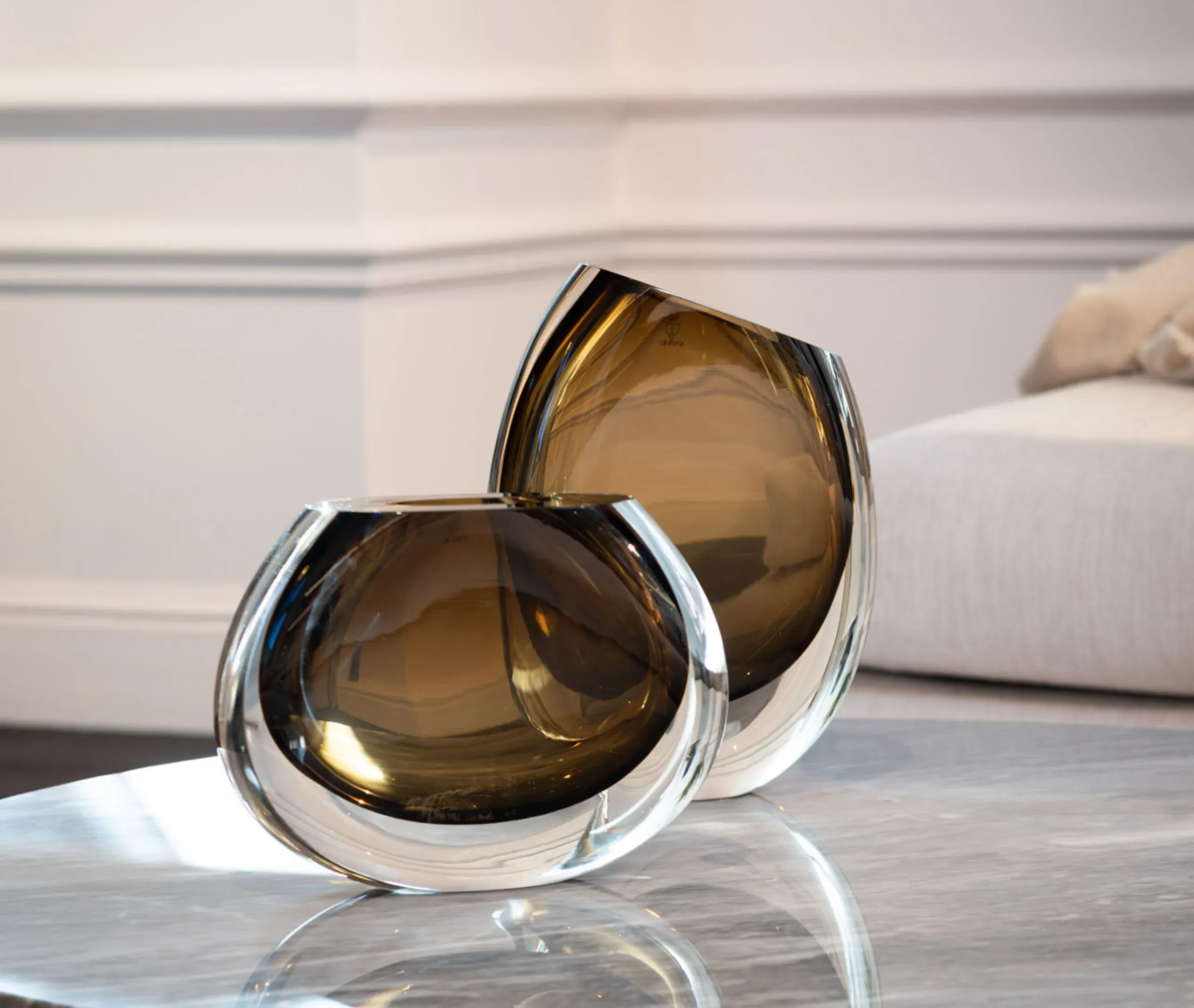 Round Vase - Fumé, Glass