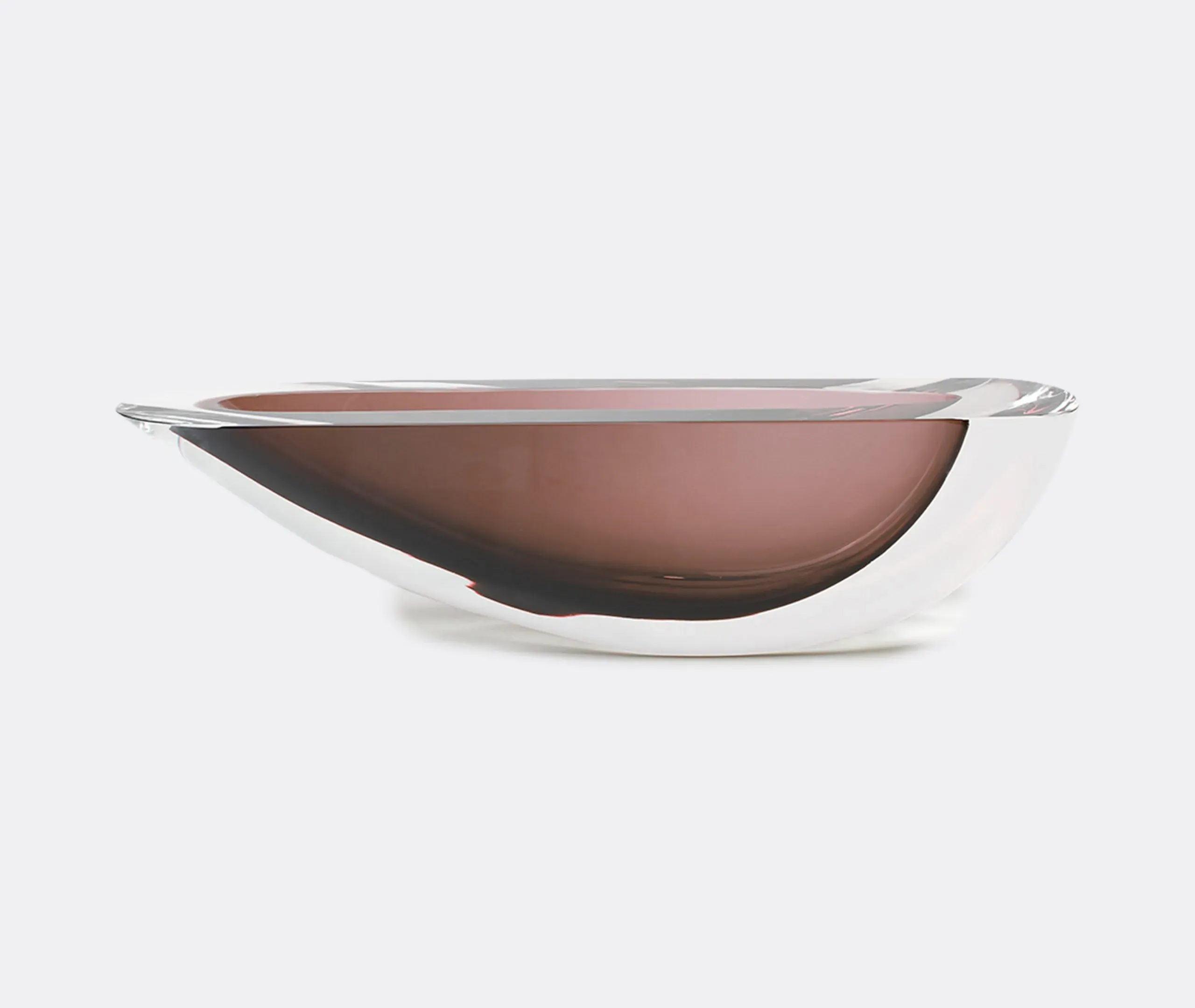 Seguso Vase Canoe 160 - Purple, Glass image