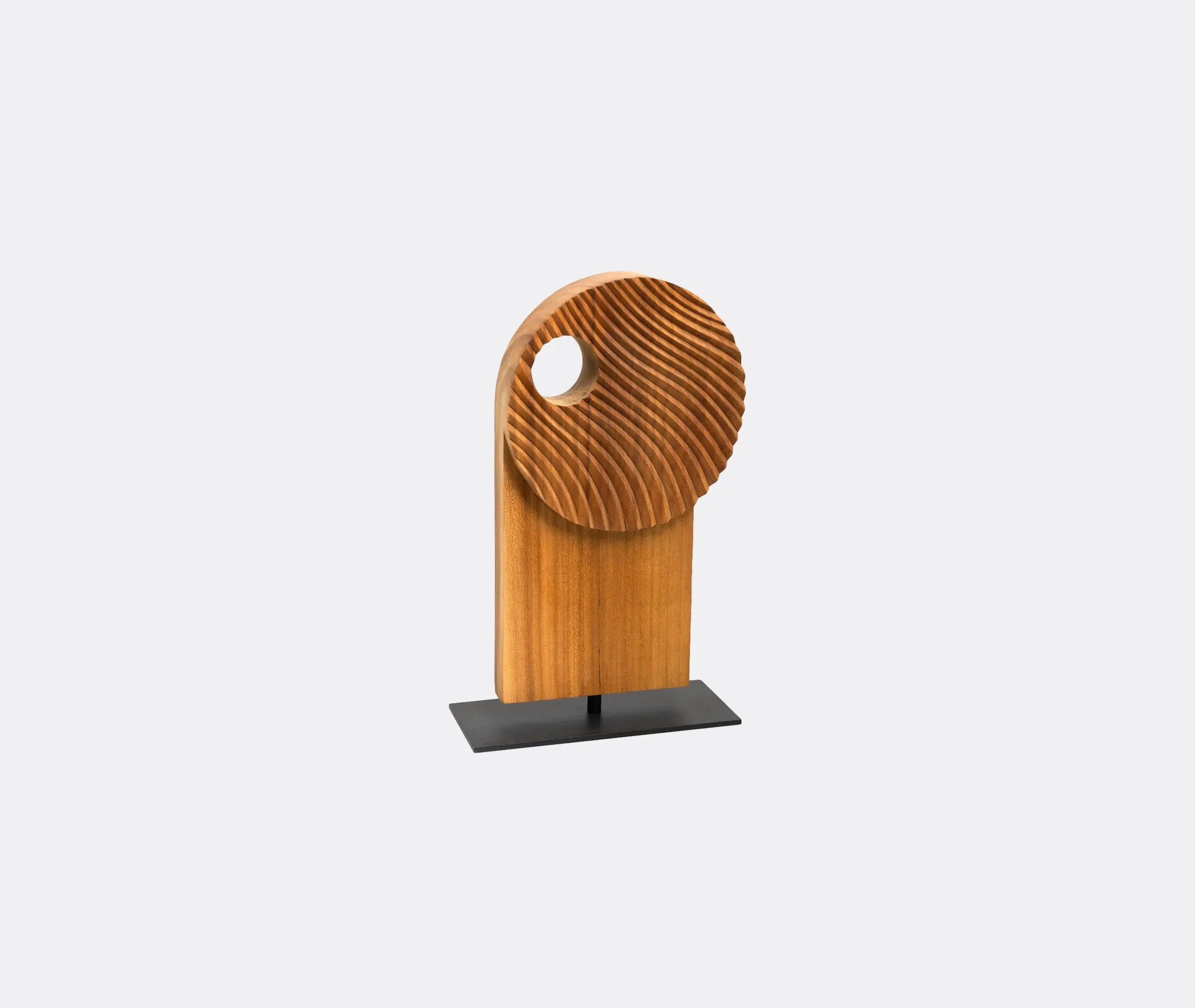 Sunrise Sculpture - Brown, Teak Wood
