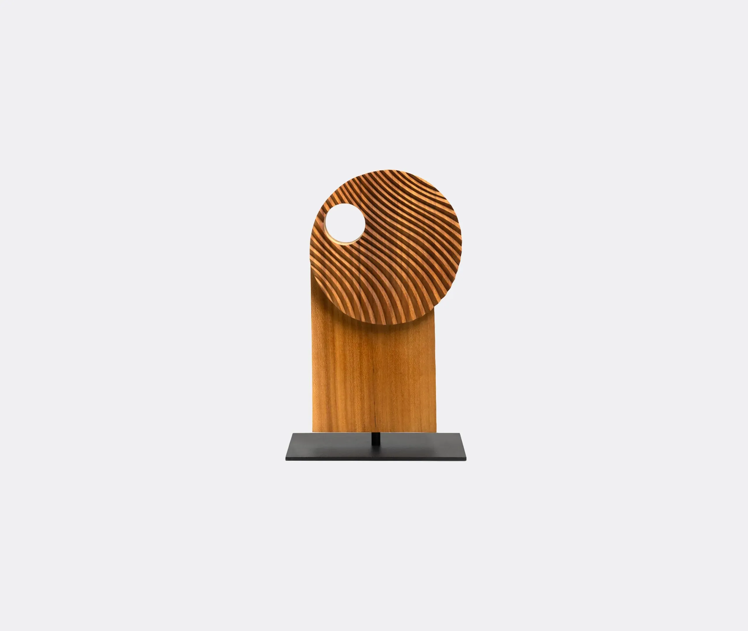 Sunrise Sculpture - Brown, Teak Wood