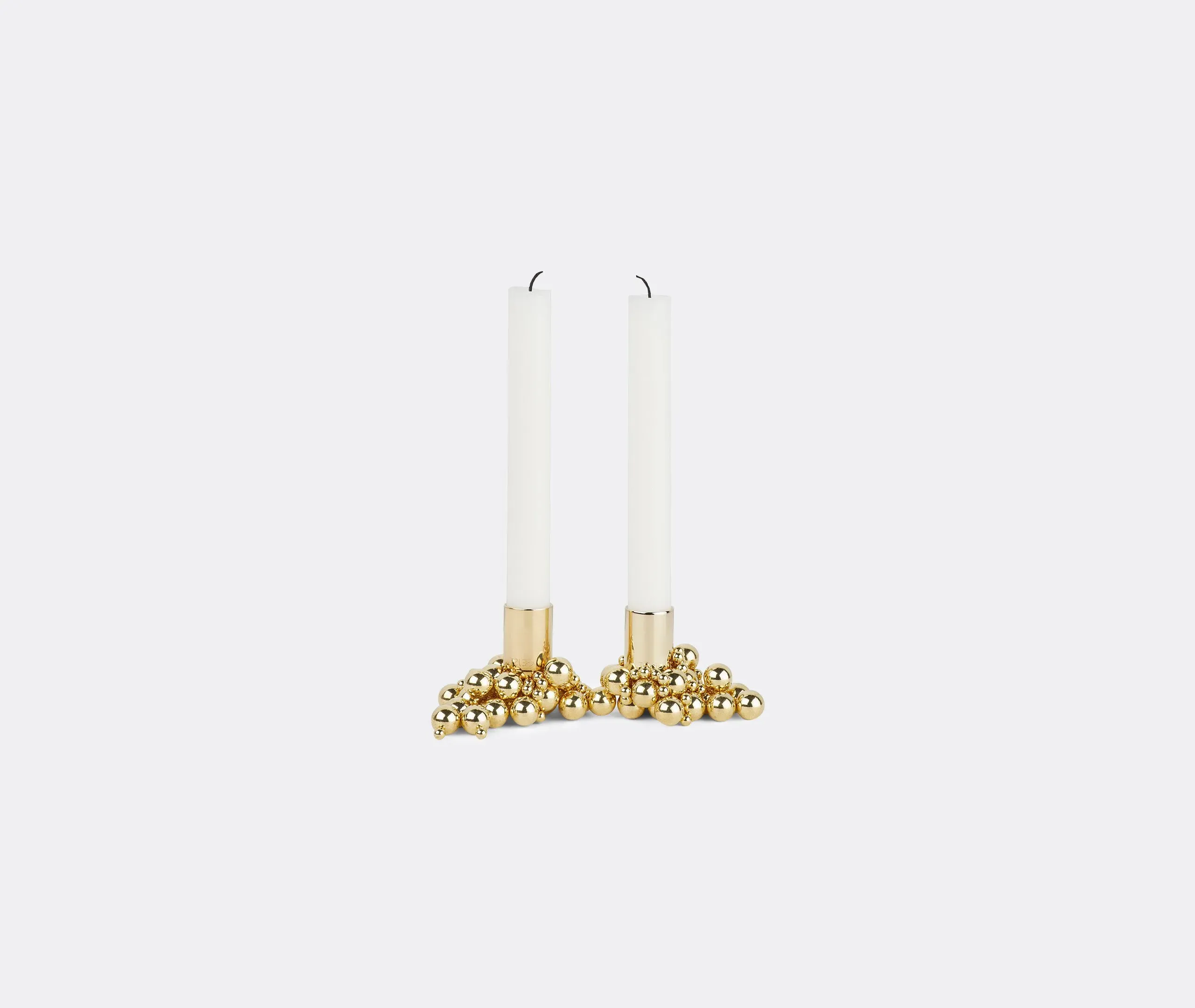 Candleholder Set with Magnetic Balls - Brass image