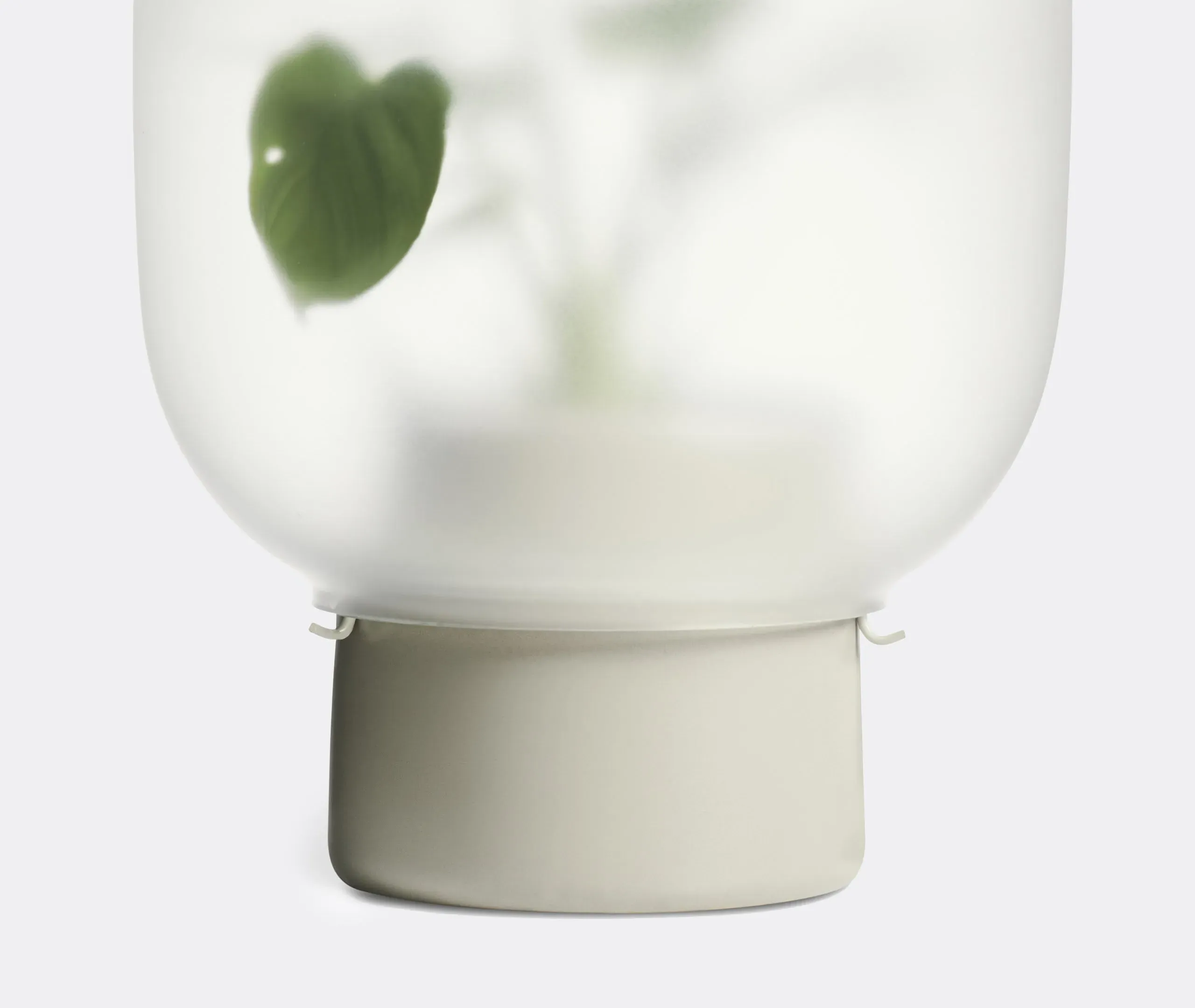 Flowerpot with Glass Cloche - Grey