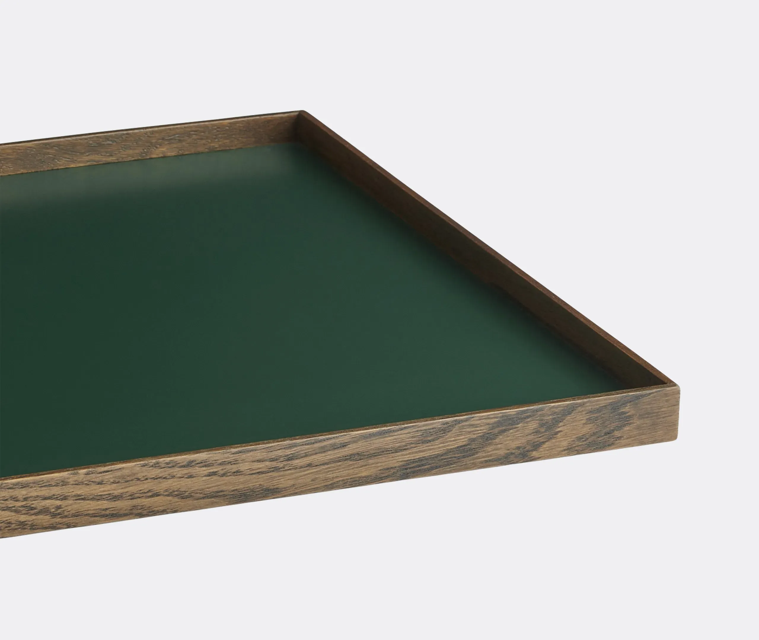 Large Serving Tray - Green, Smoked Oak