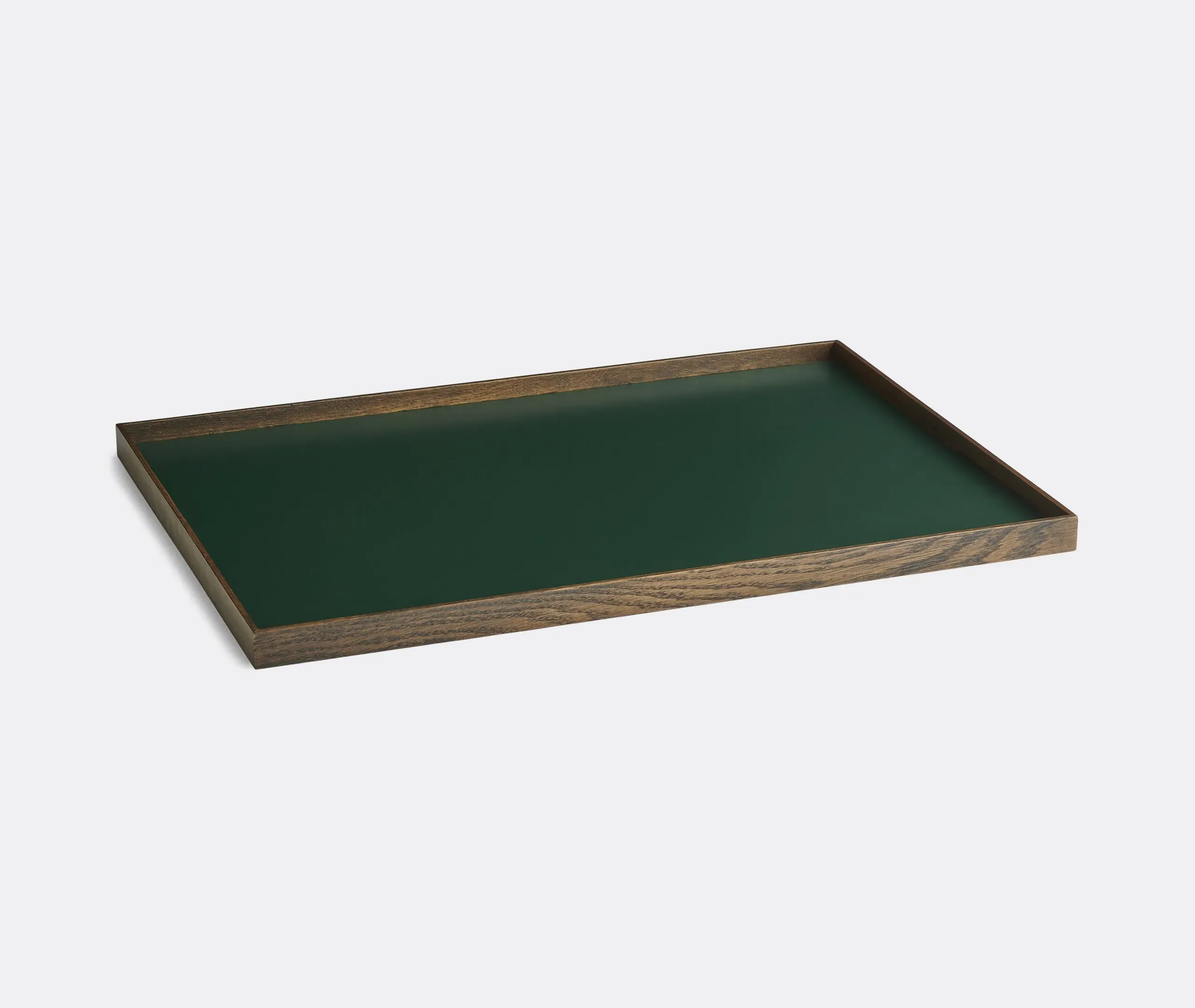 Large Serving Tray - Green, Smoked Oak