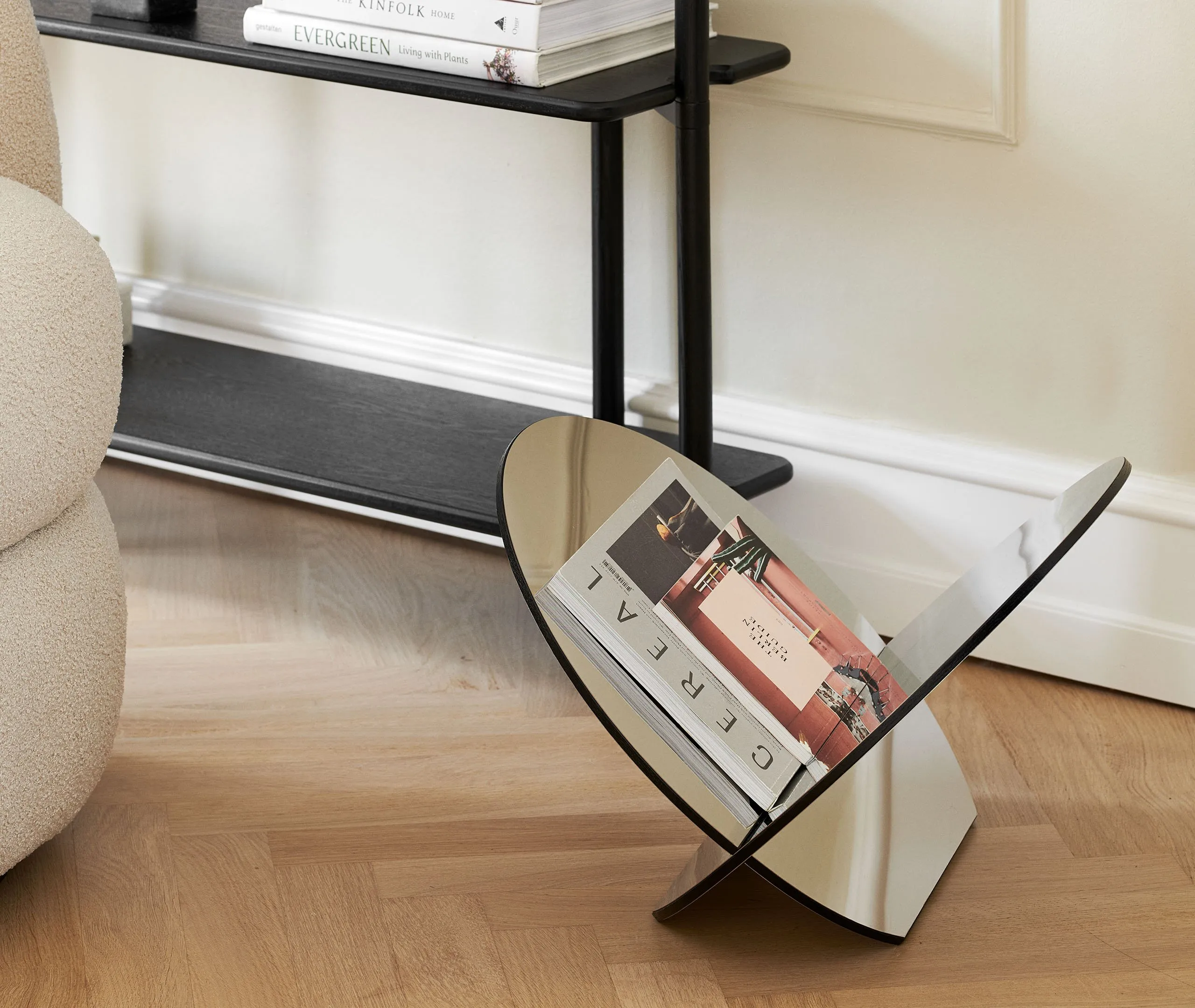 Magazine Holder with Modern Design - Chrome Steel