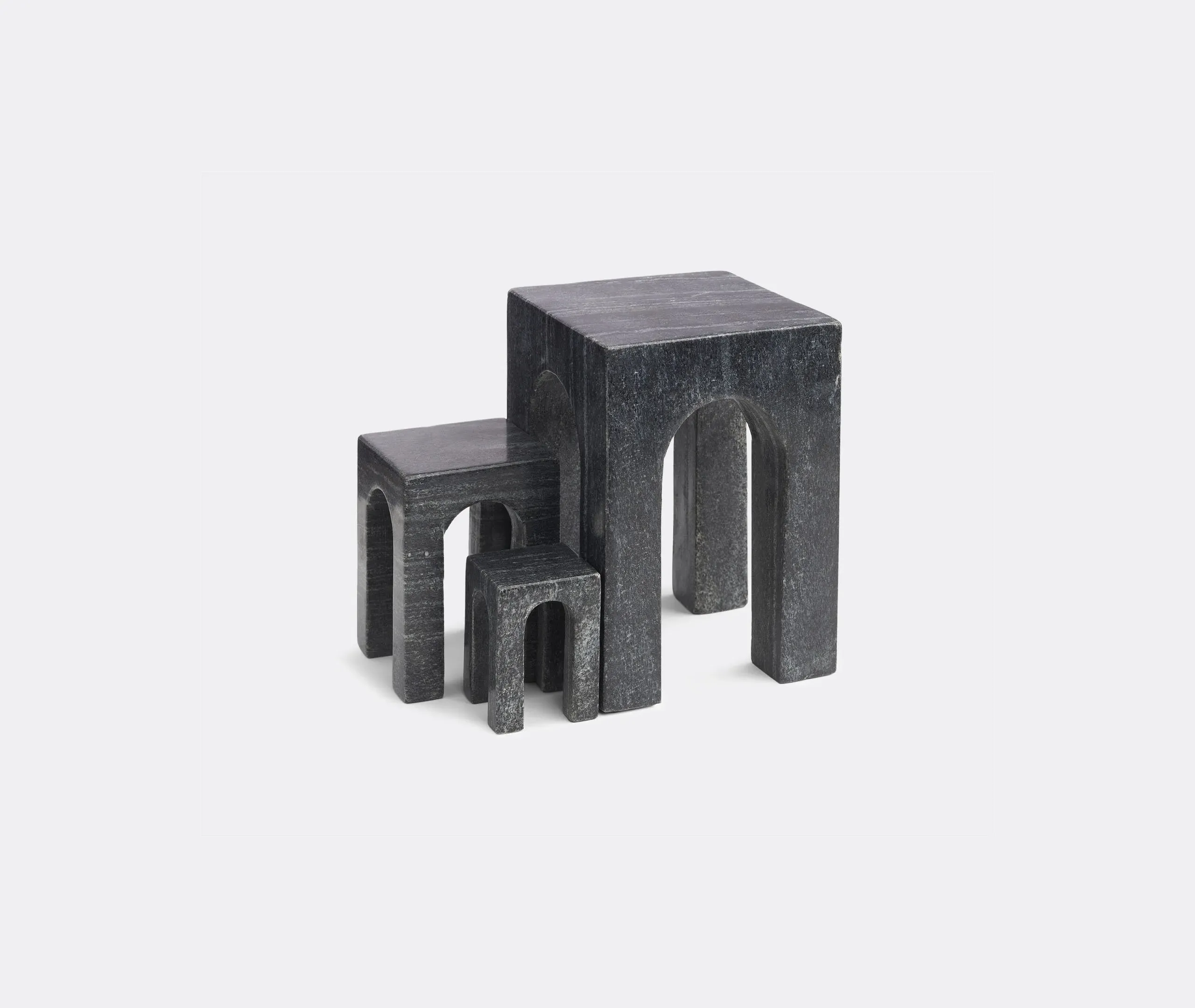 Sculptural Bookend Set - Black, Marble image