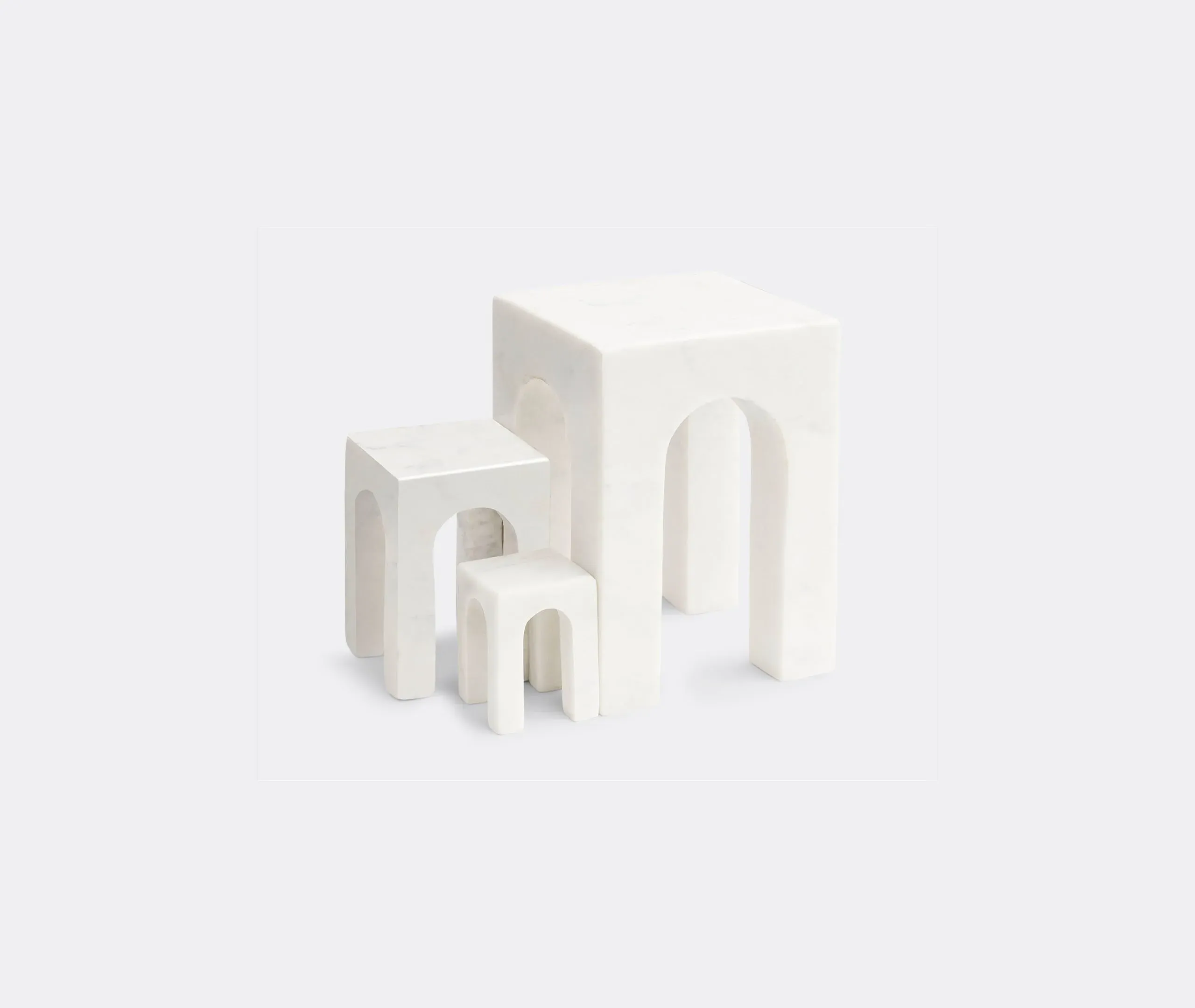 Sculptural Bookend Set - White, Marble