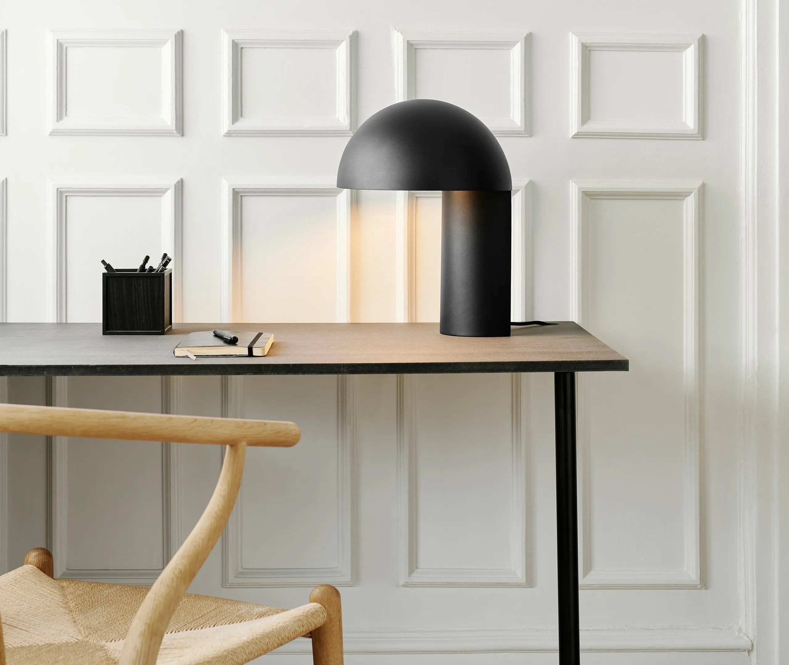 Table Lamp with Concrete Base - Black, Metal