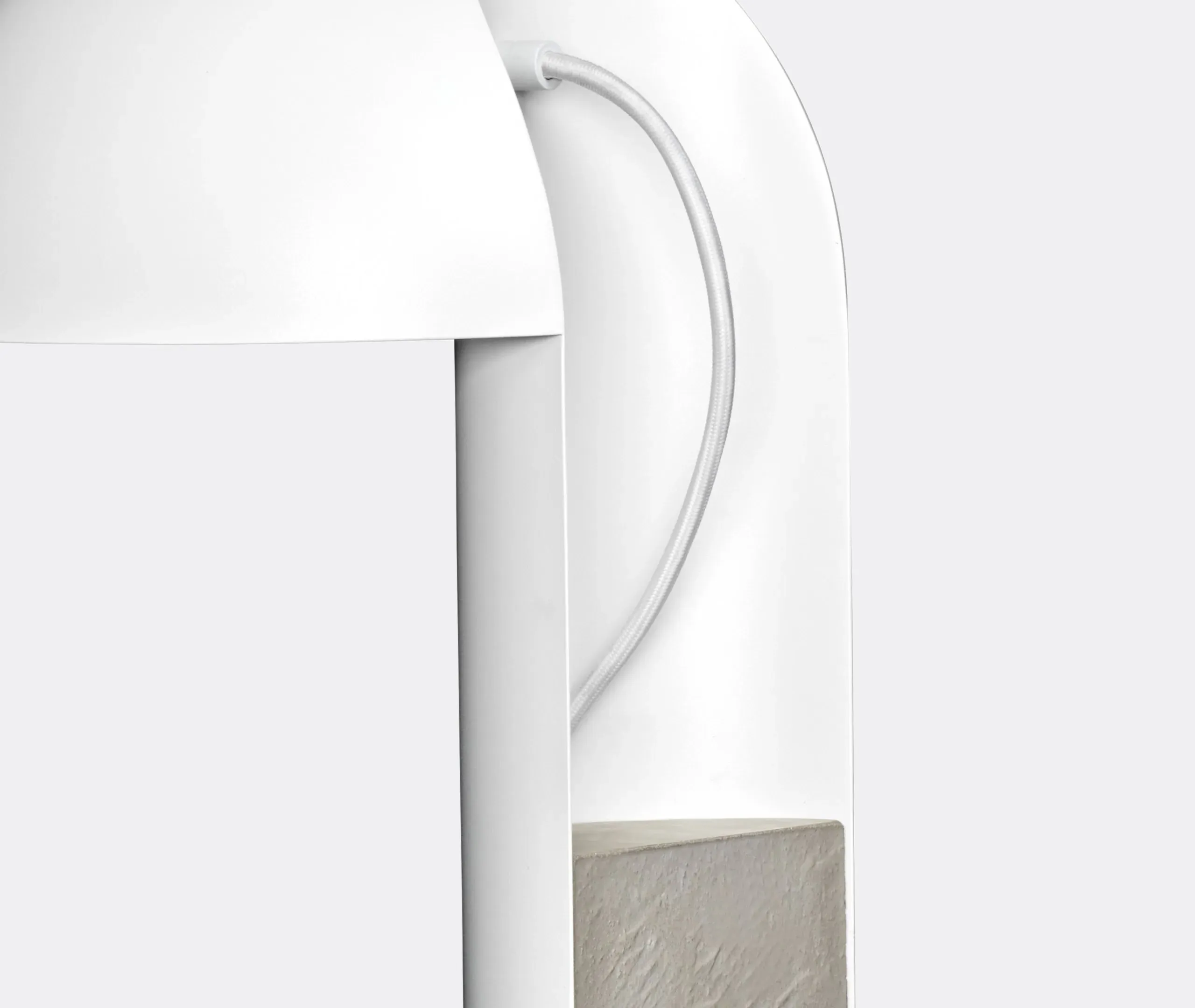 Table Lamp with Concrete Base - White, Metal