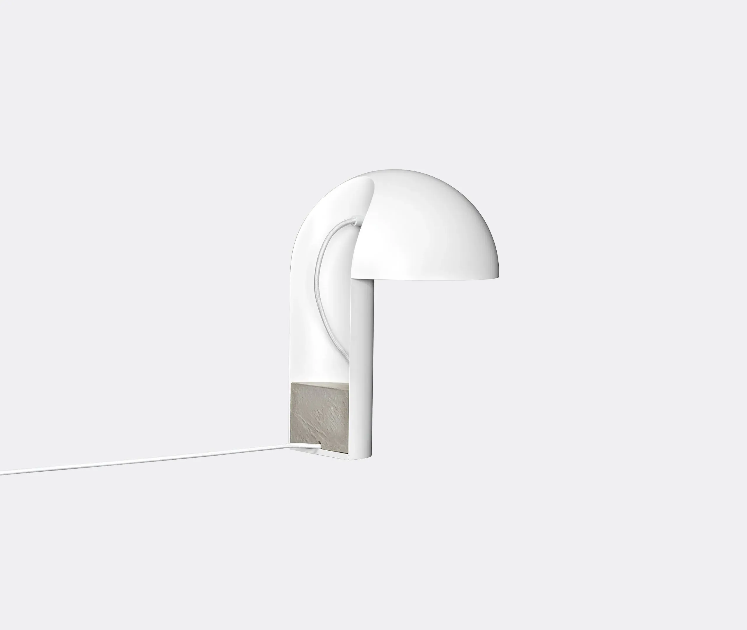 Table Lamp with Concrete Base - White, Metal