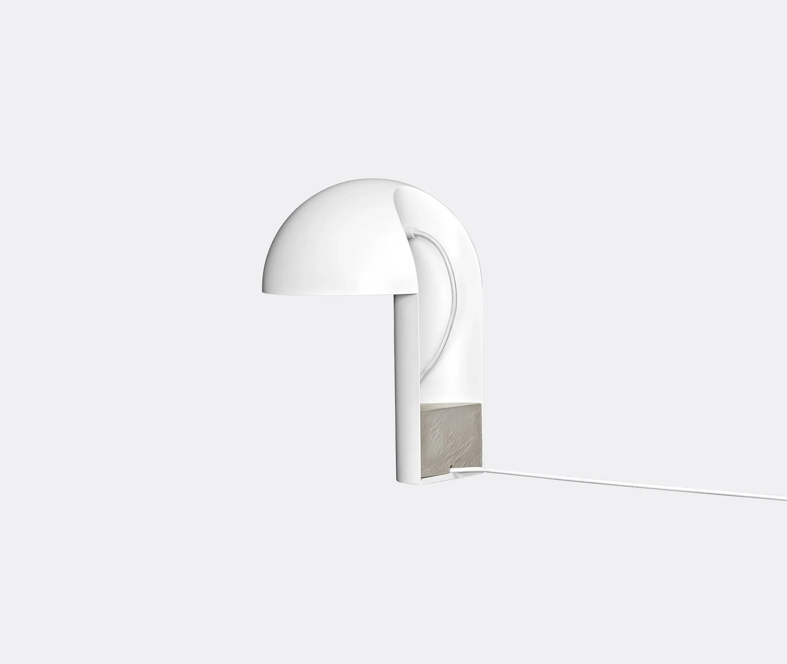 Table Lamp with Concrete Base - White, Metal