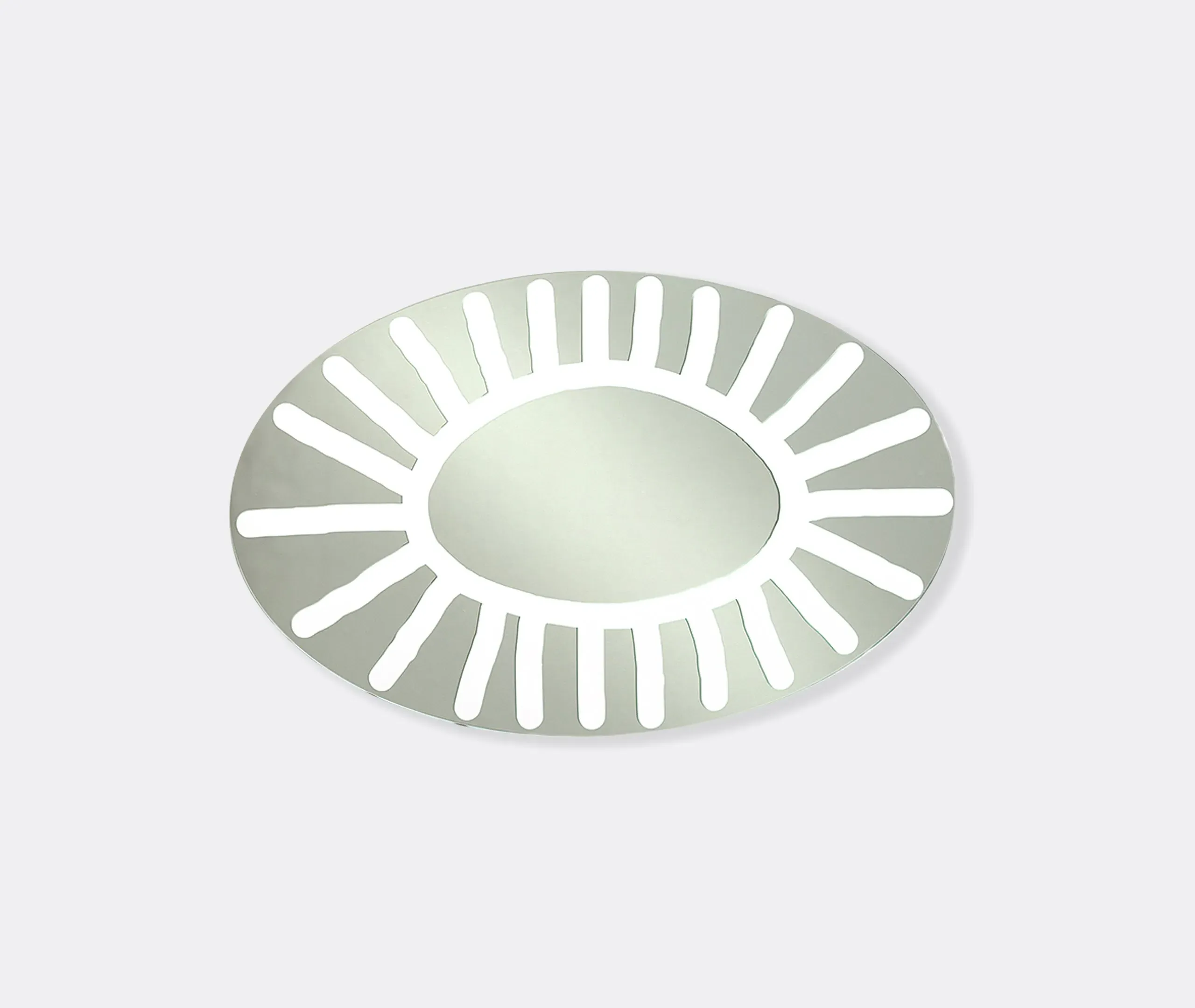 Brick 96 Oval Mirror - White