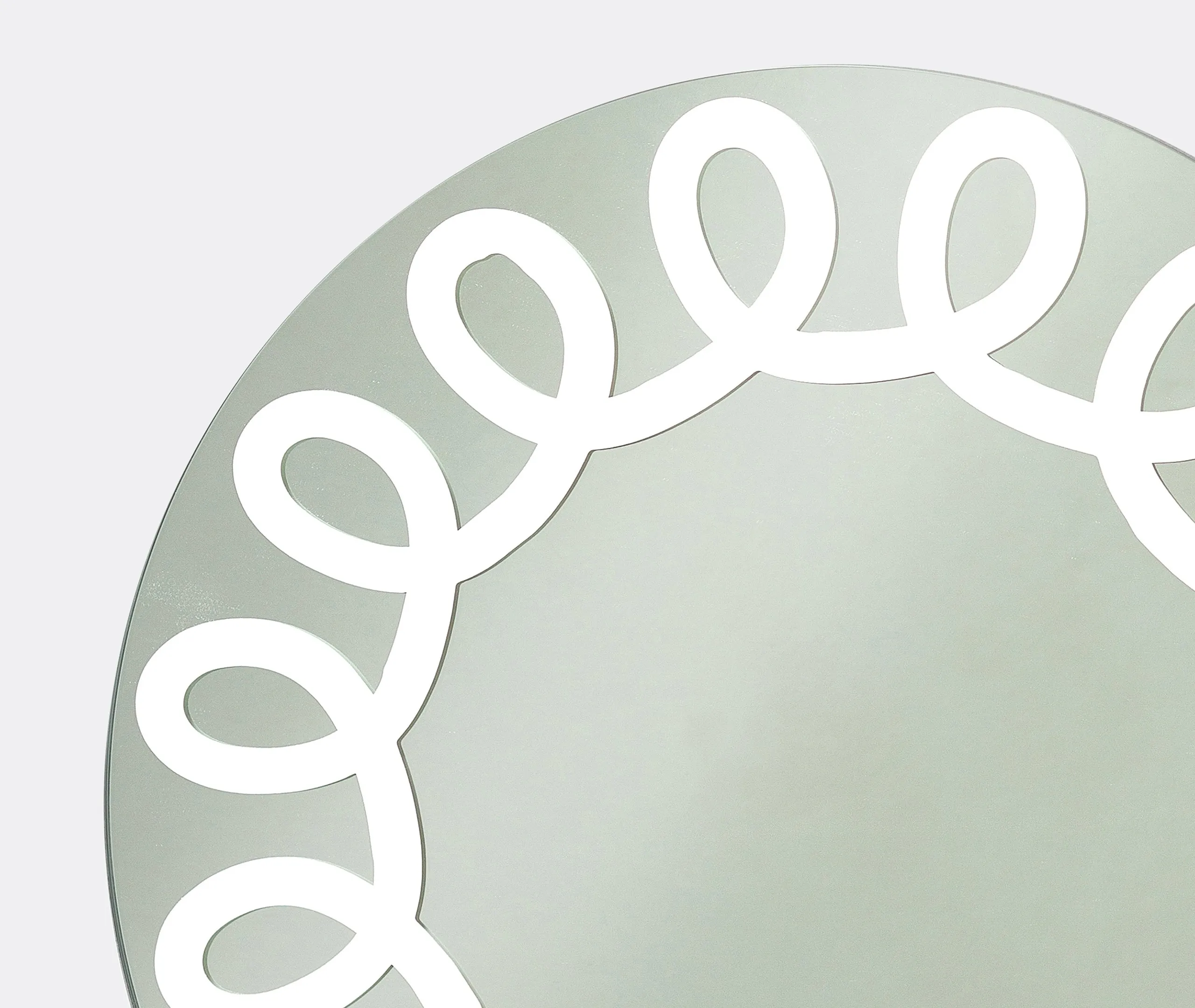 Brick 99 Round Mirror - White