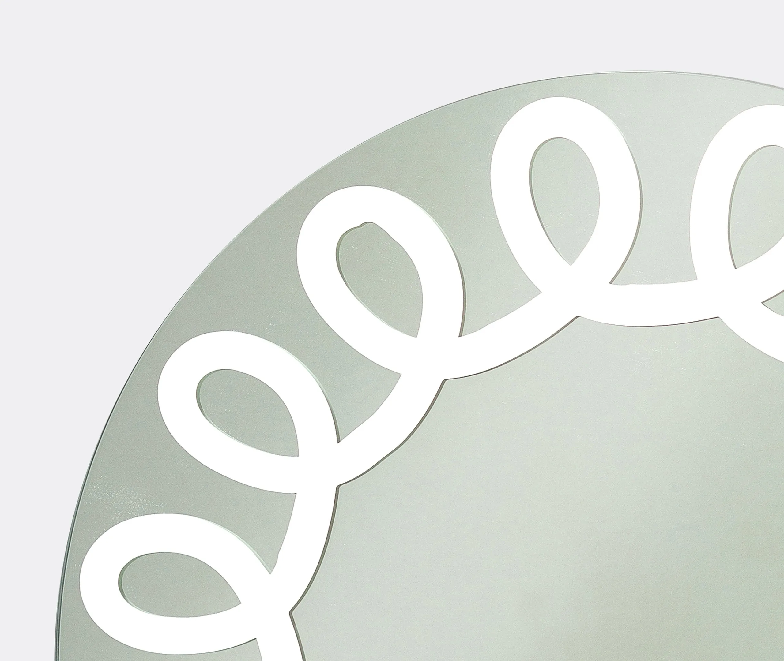 Brick 99 Round Mirror - White