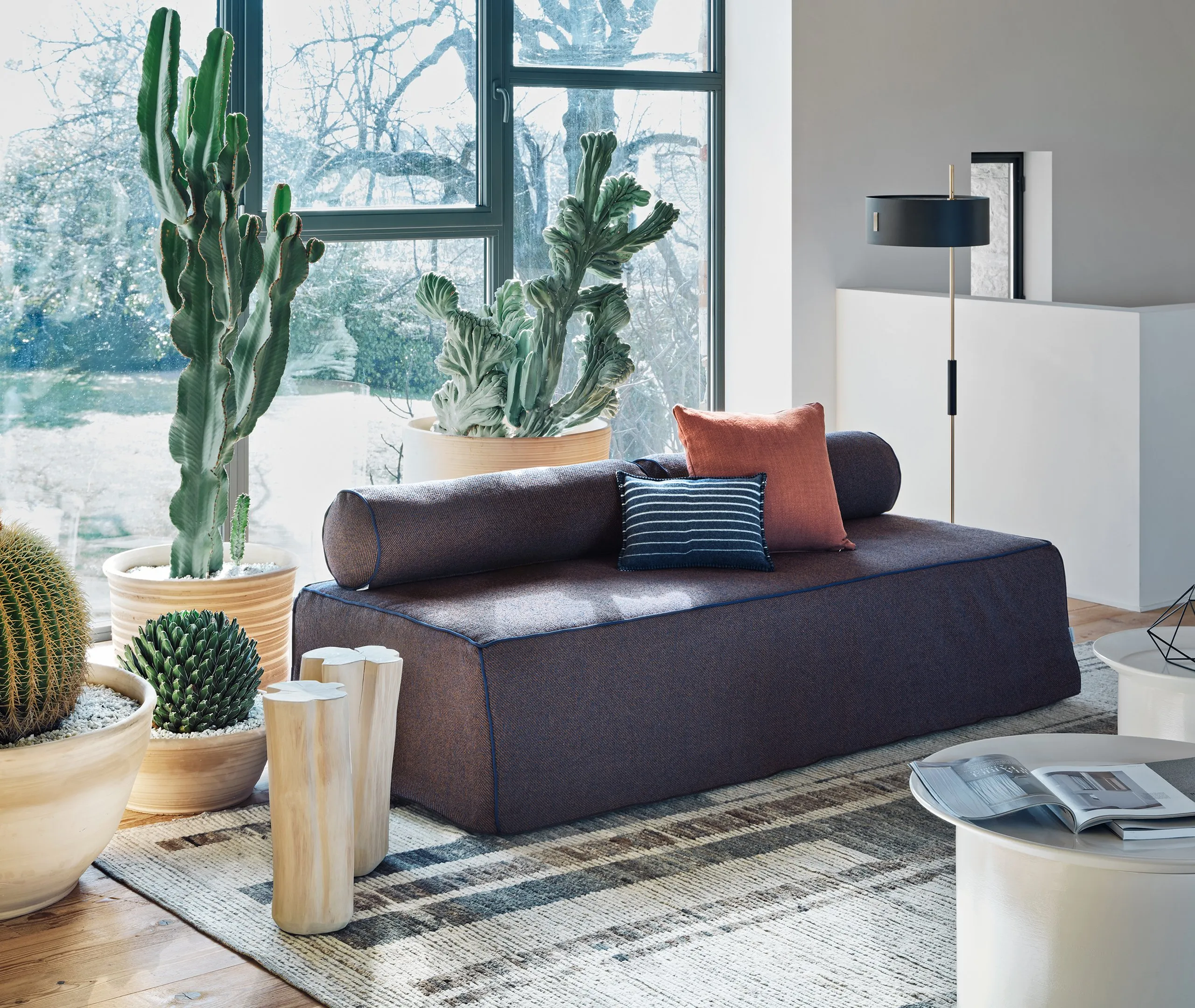 Brick Extra Small Side Table - Beige, Hornbeam