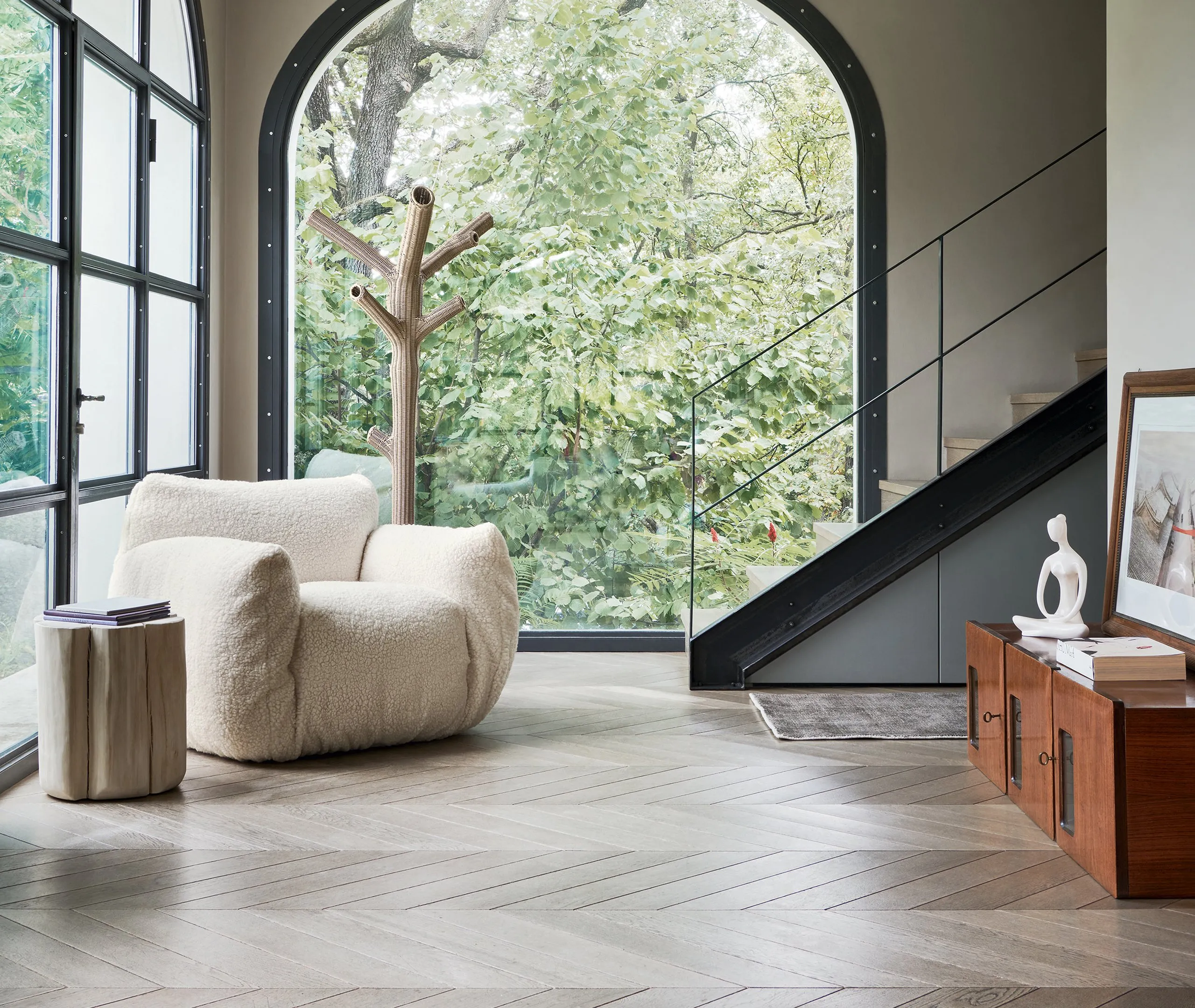 Brick Medium Side Table - Beige, Hornbeam