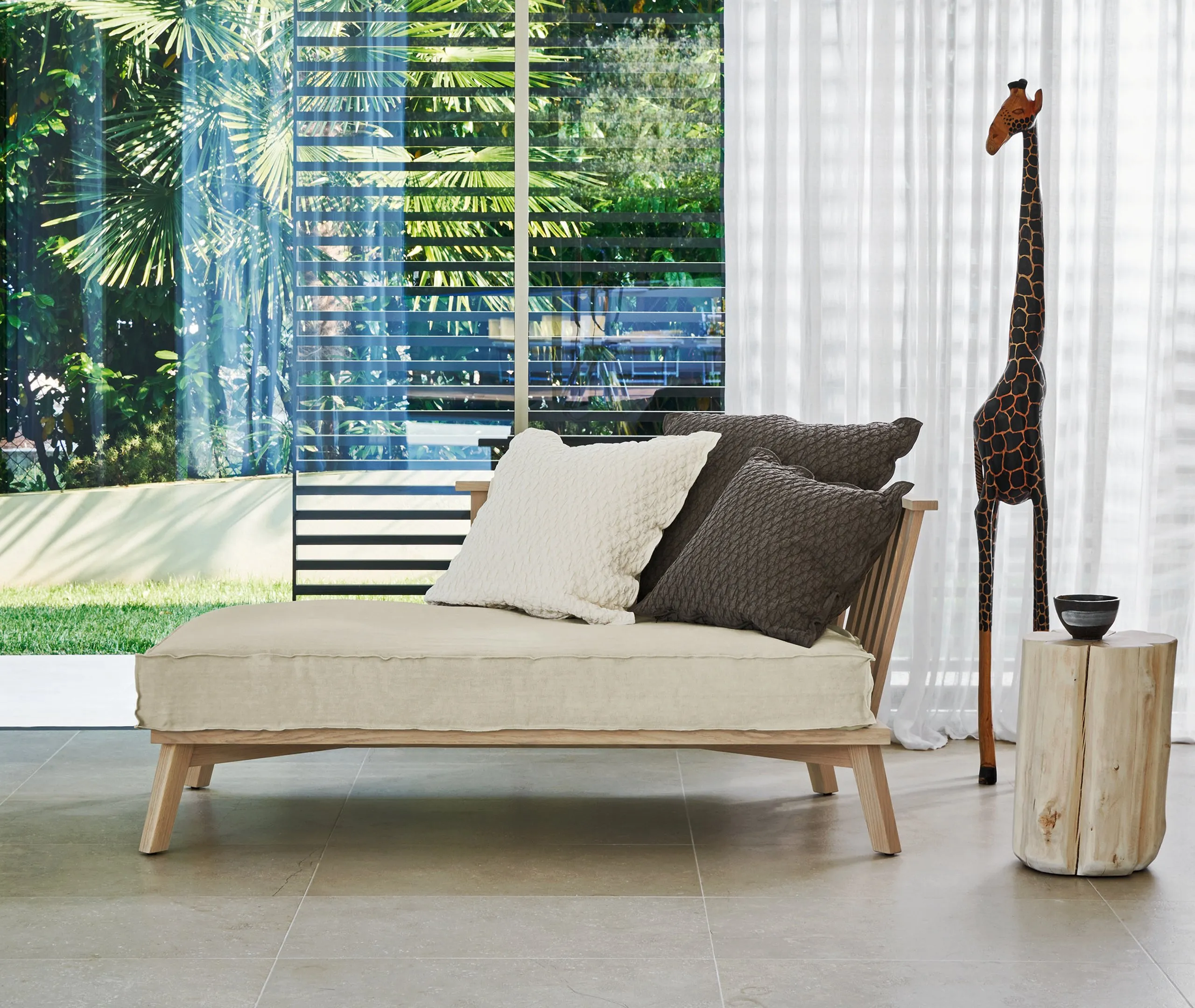 Brick Small Side Table - Beige, Hornbeam