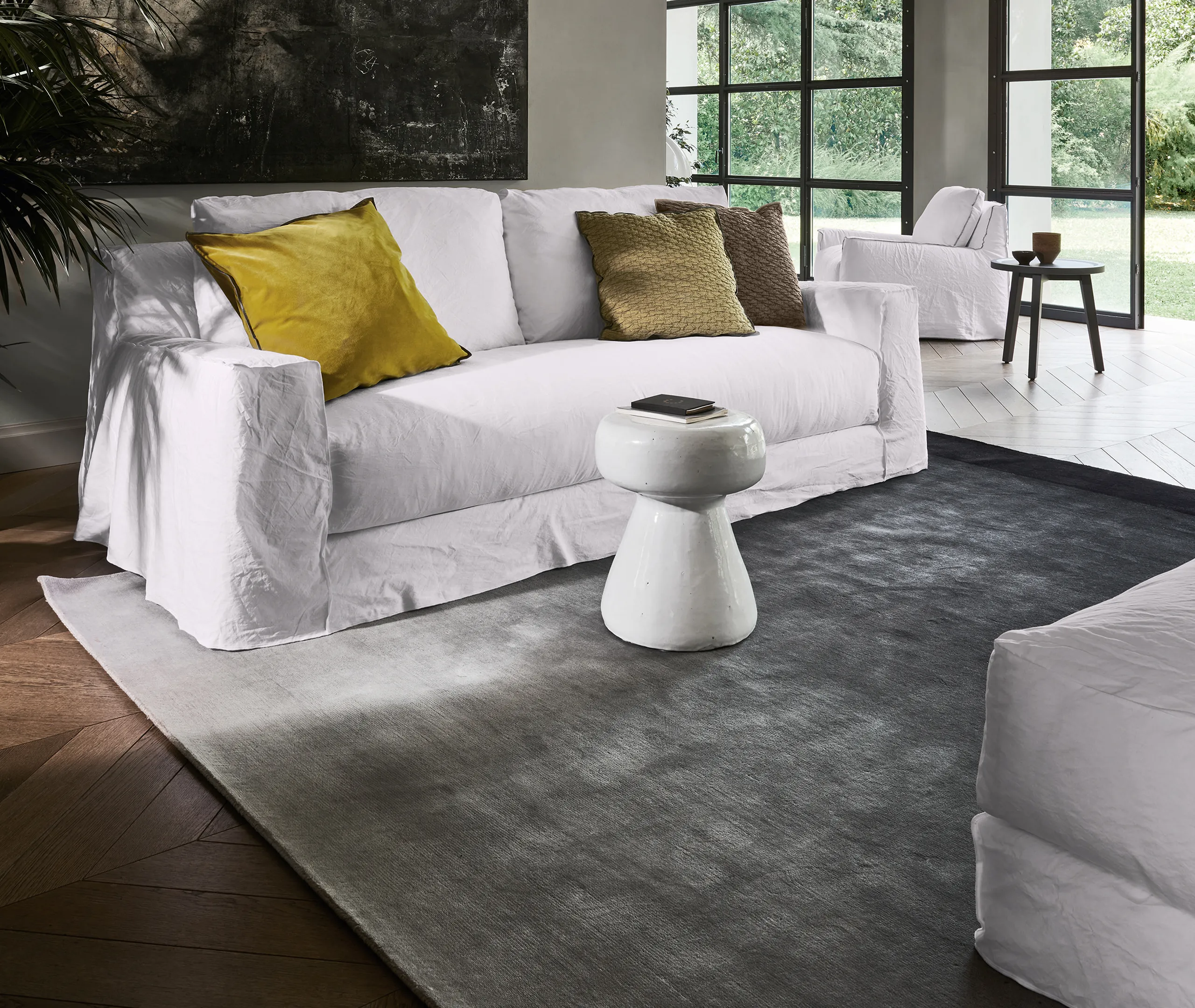 Inout 44 Side Table - White, Concrete