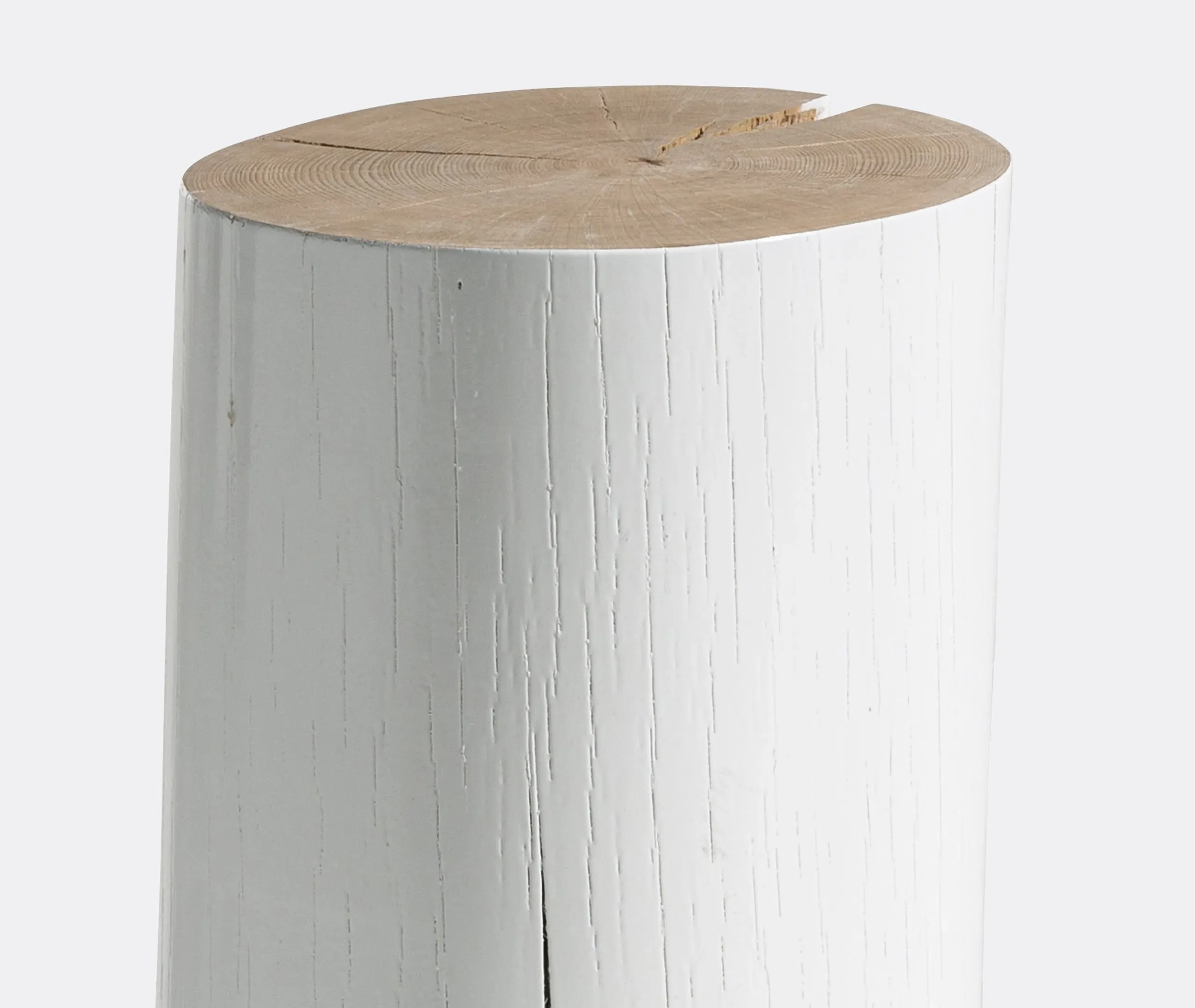 Log Small Side Table - White, Beech