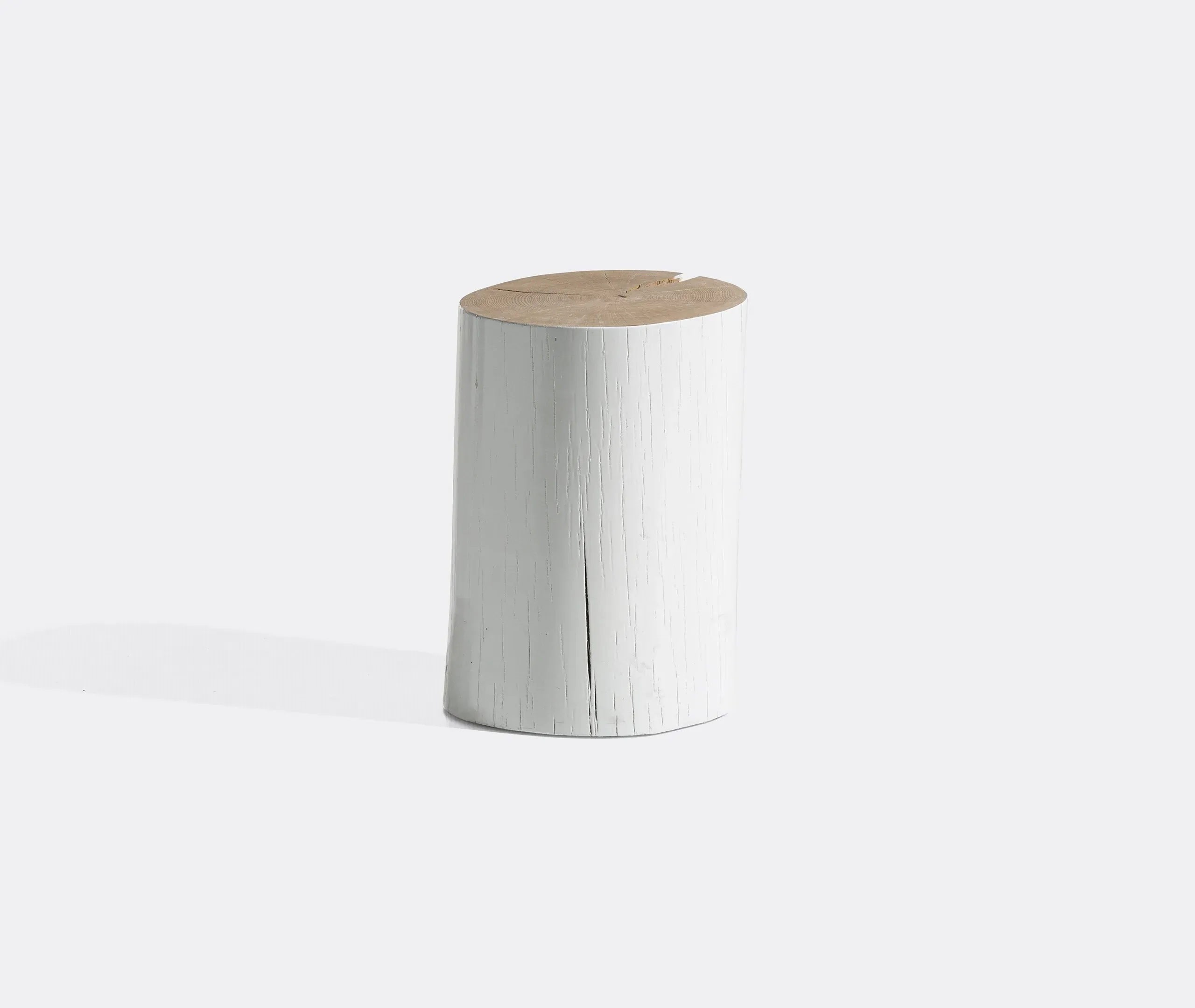 Log Small Side Table - White, Beech image