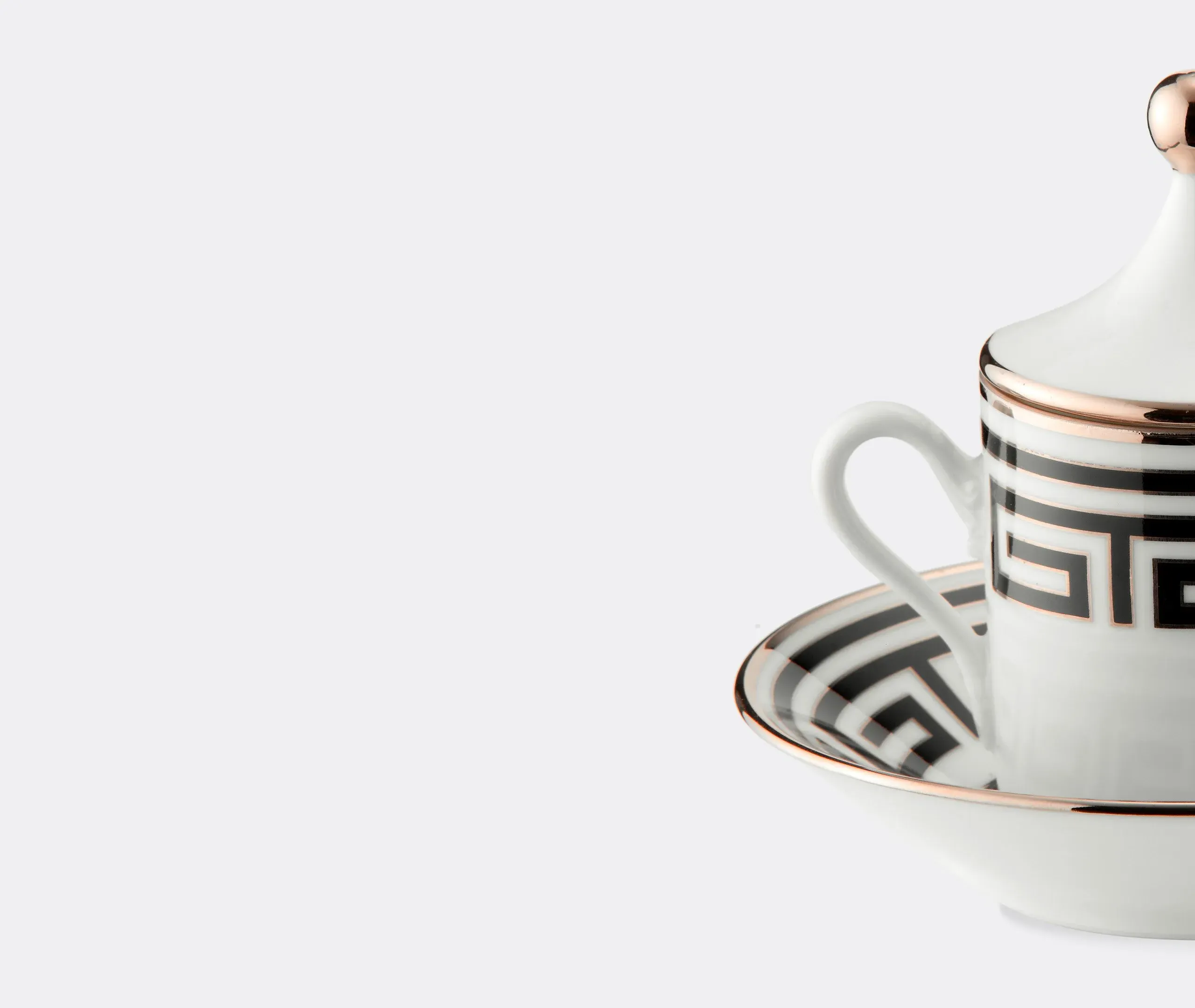 2-Piece Coffee Set with Covers - Black, Porcelain