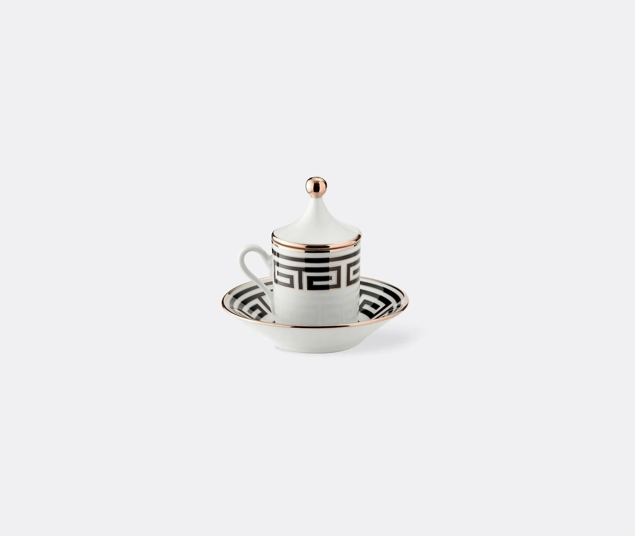 2-Piece Coffee Set with Covers - Black, Porcelain image