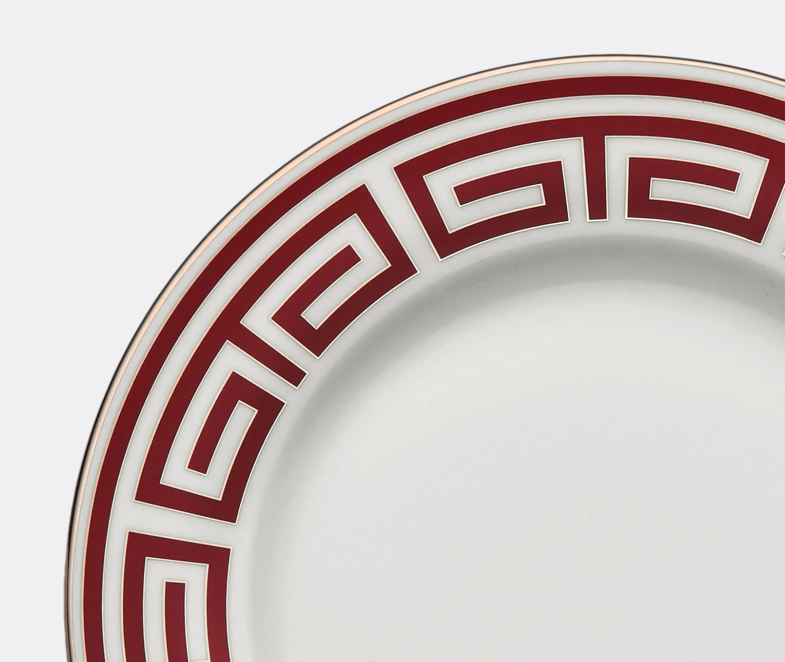 Charger Plate with Maze Pattern - Red, Porcelain