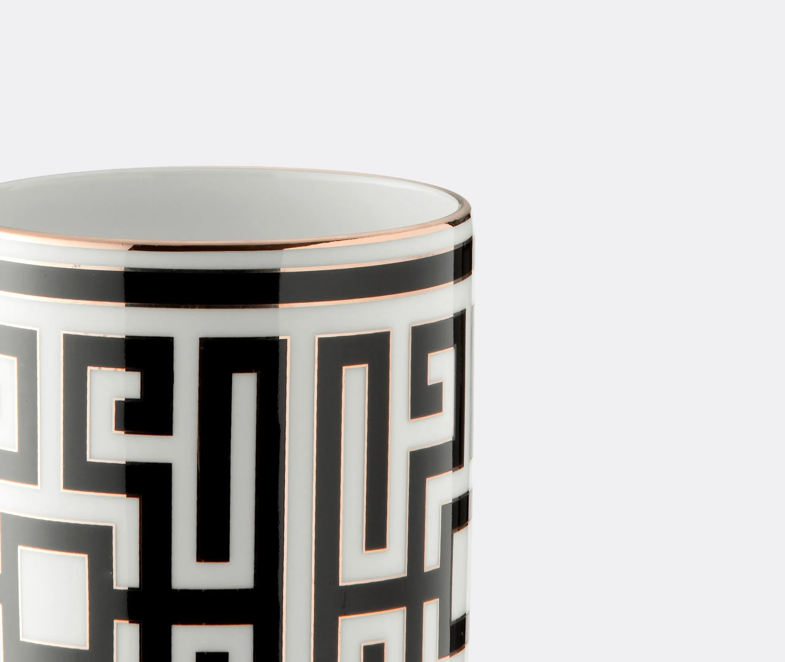 Coffee Mug with Maze Pattern - Black, Porcelain