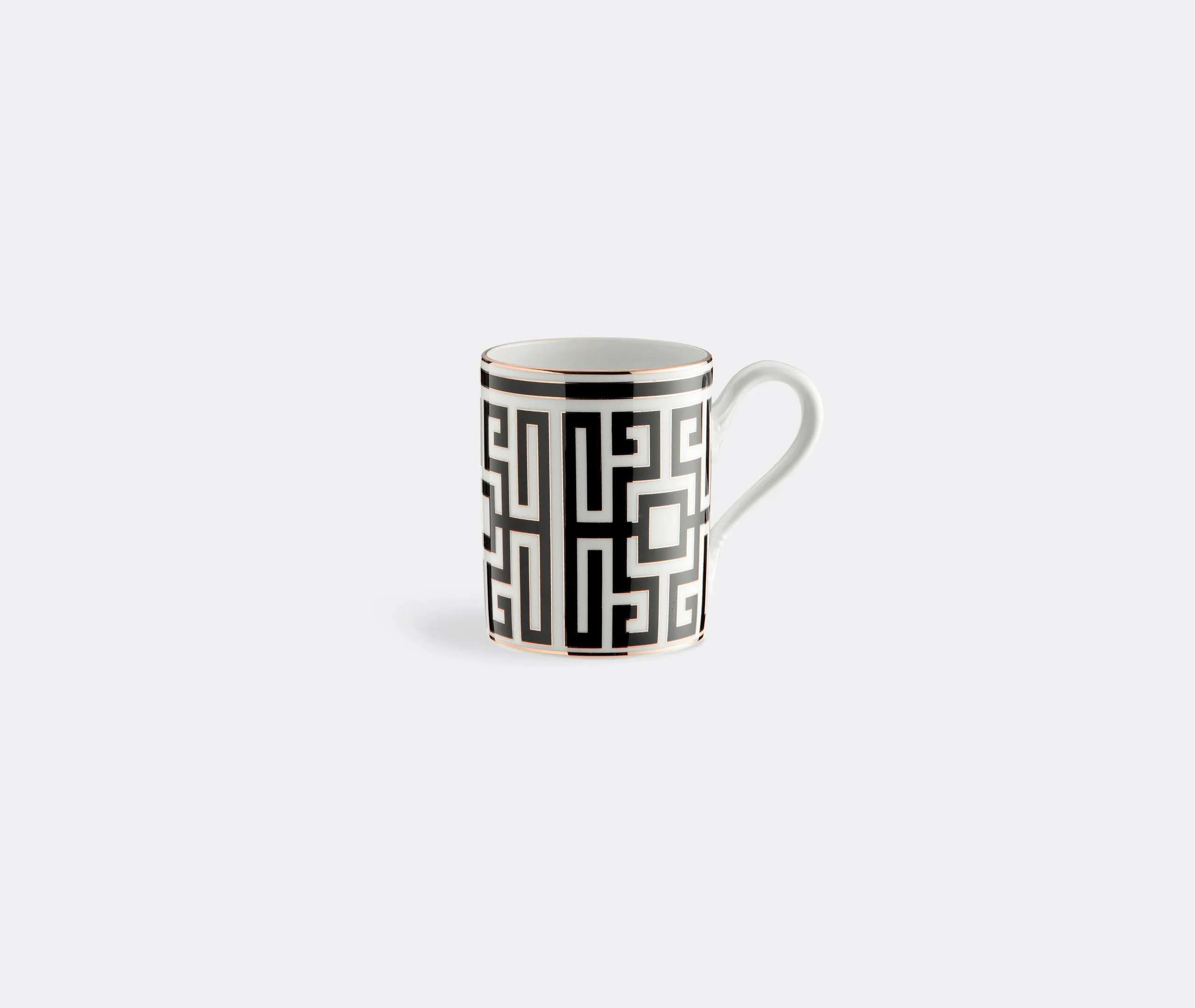 Coffee Mug with Maze Pattern - Black, Porcelain