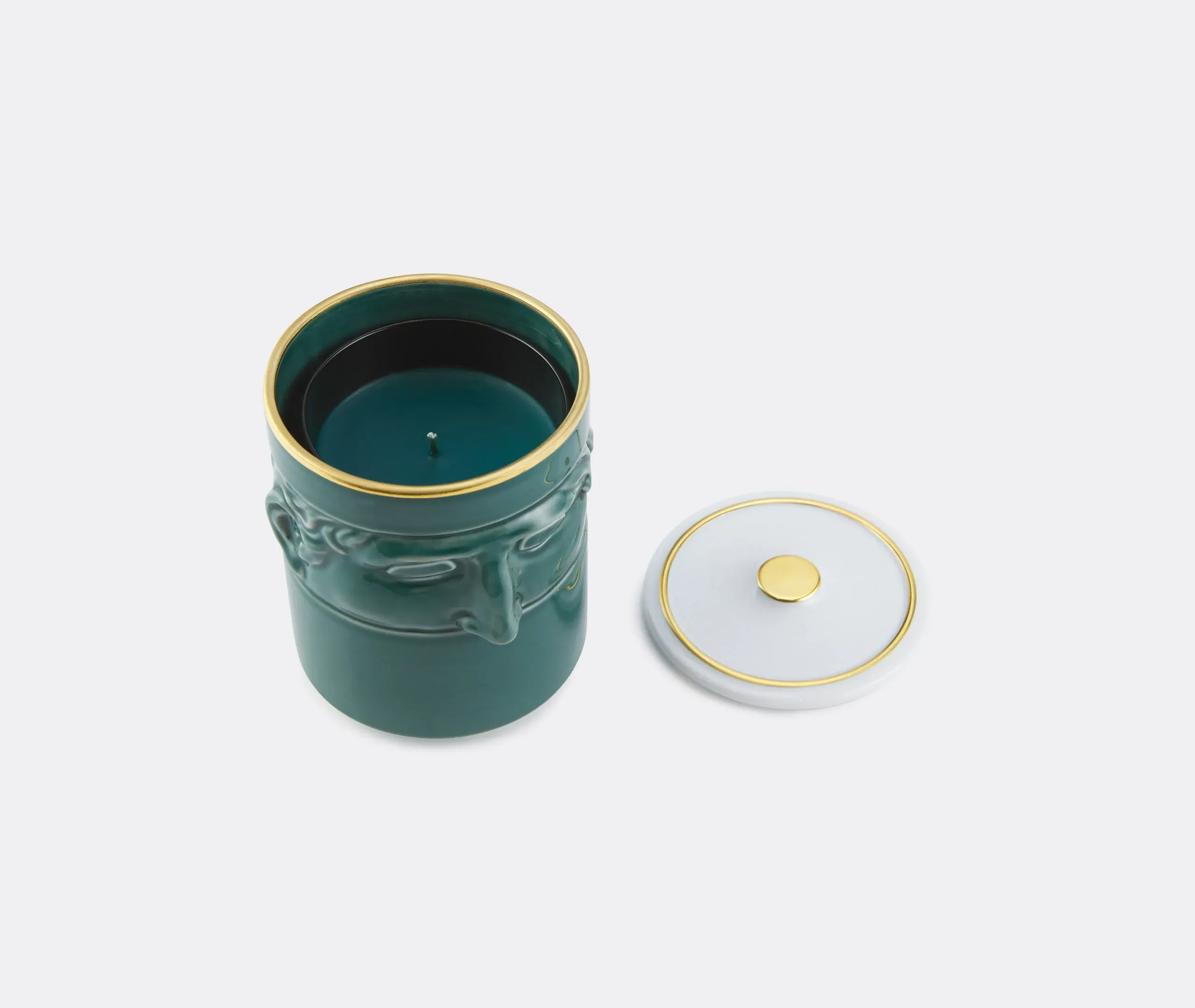Companion Candle with Lid - Green, Porcelain