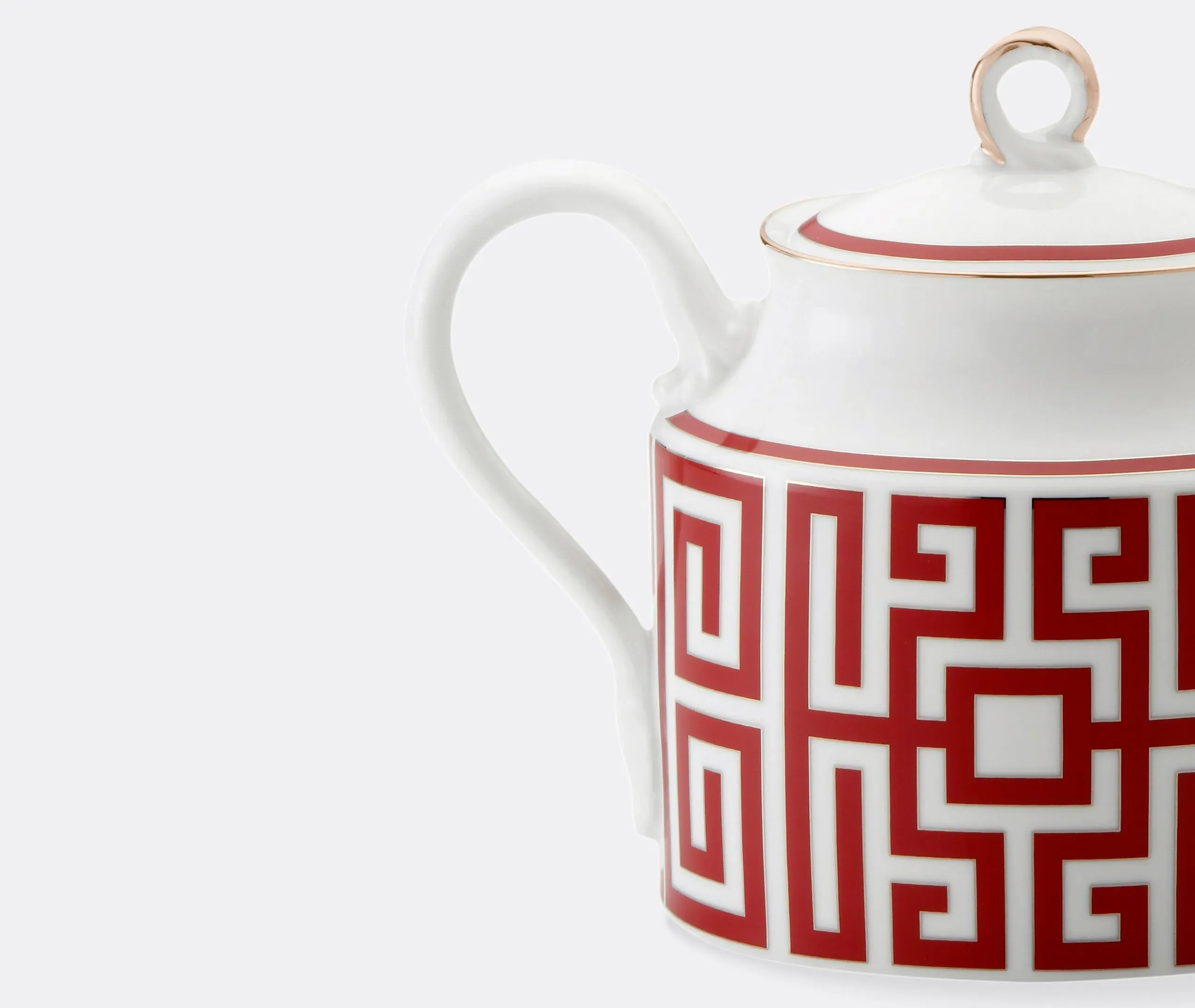Labirinto Teapot with Maze Pattern - Red, Porcelain