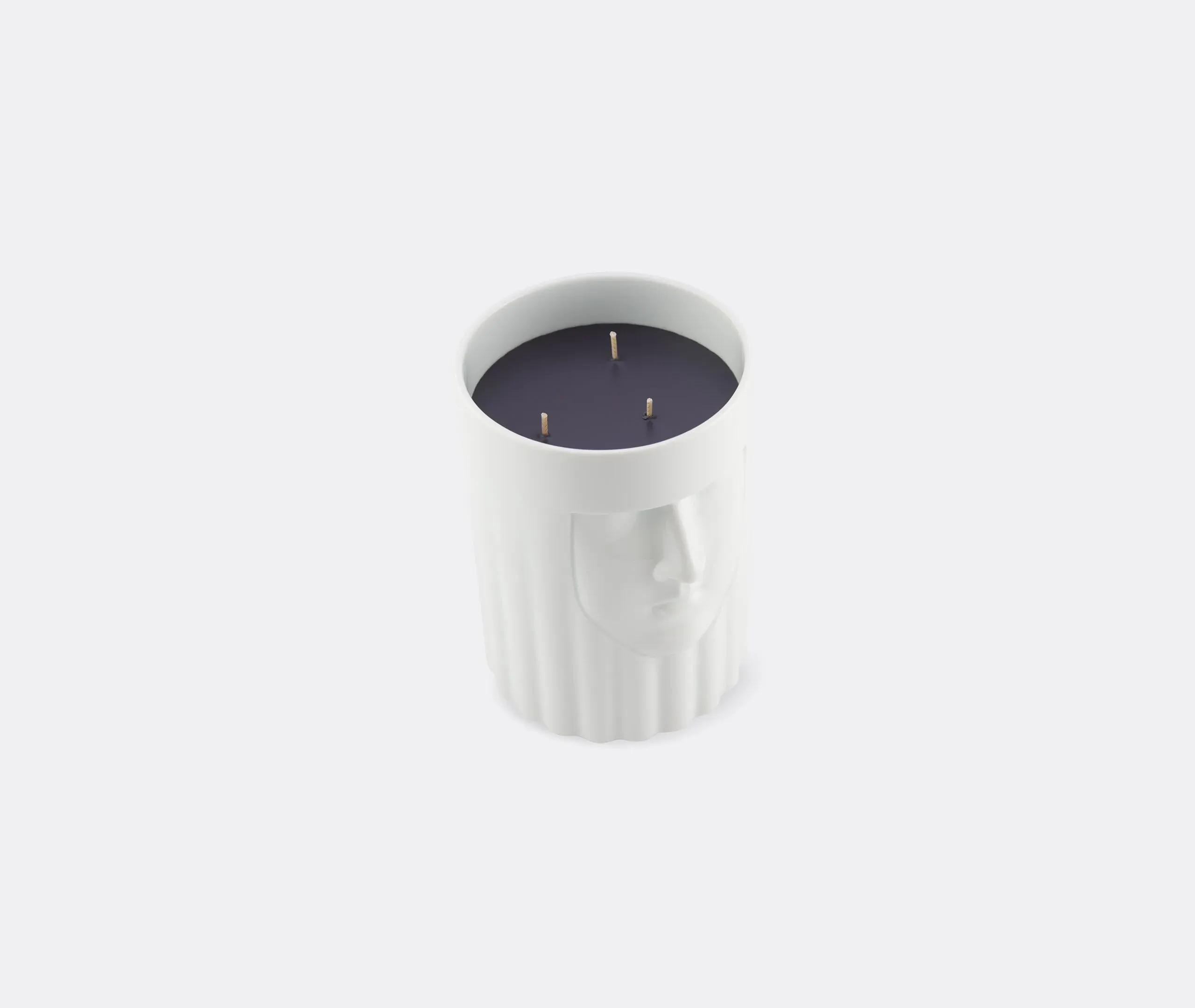 Large Vase Candle with Figure - White, Porcelain