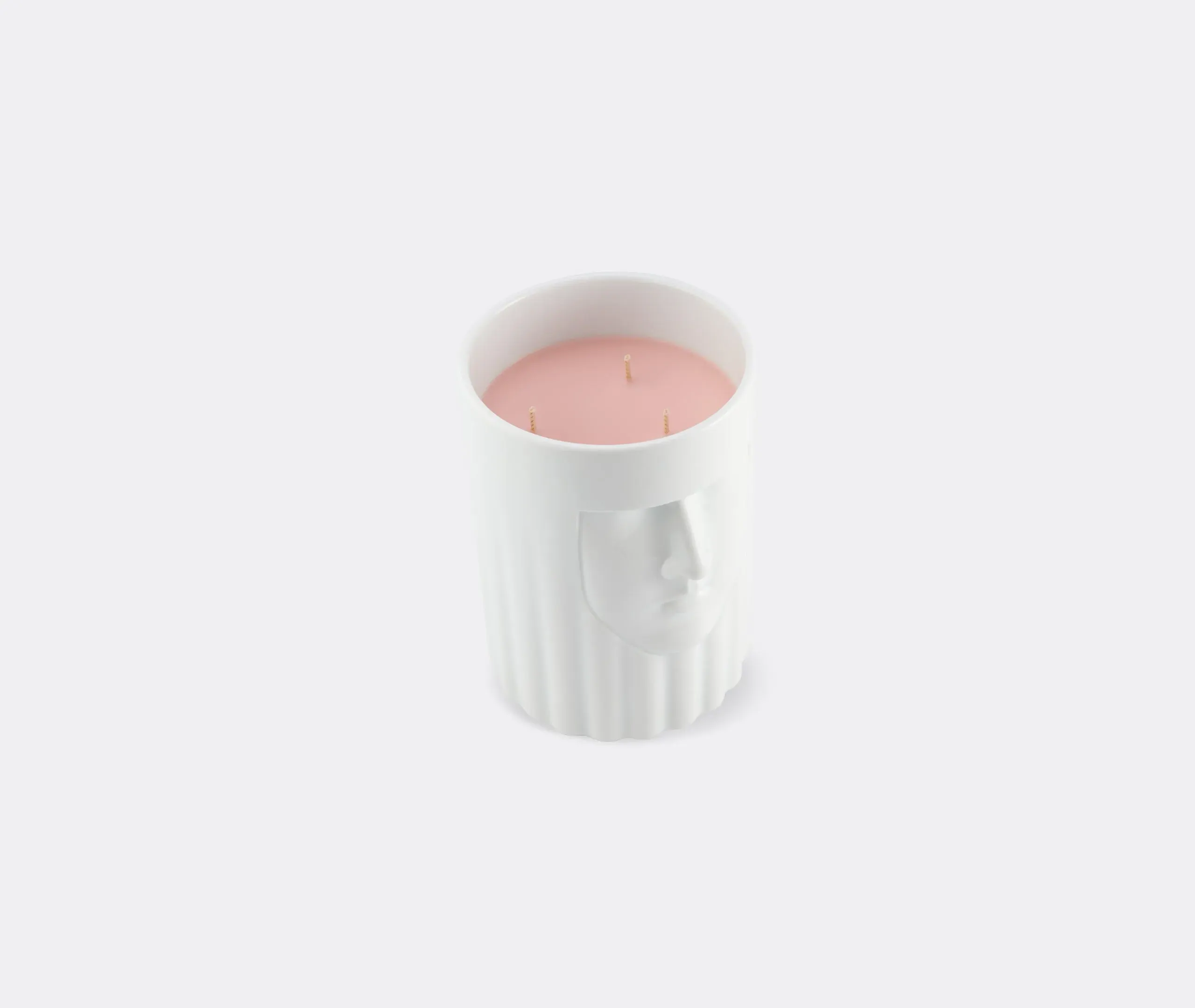 Large Vase Candle with Figure - White, Porcelain