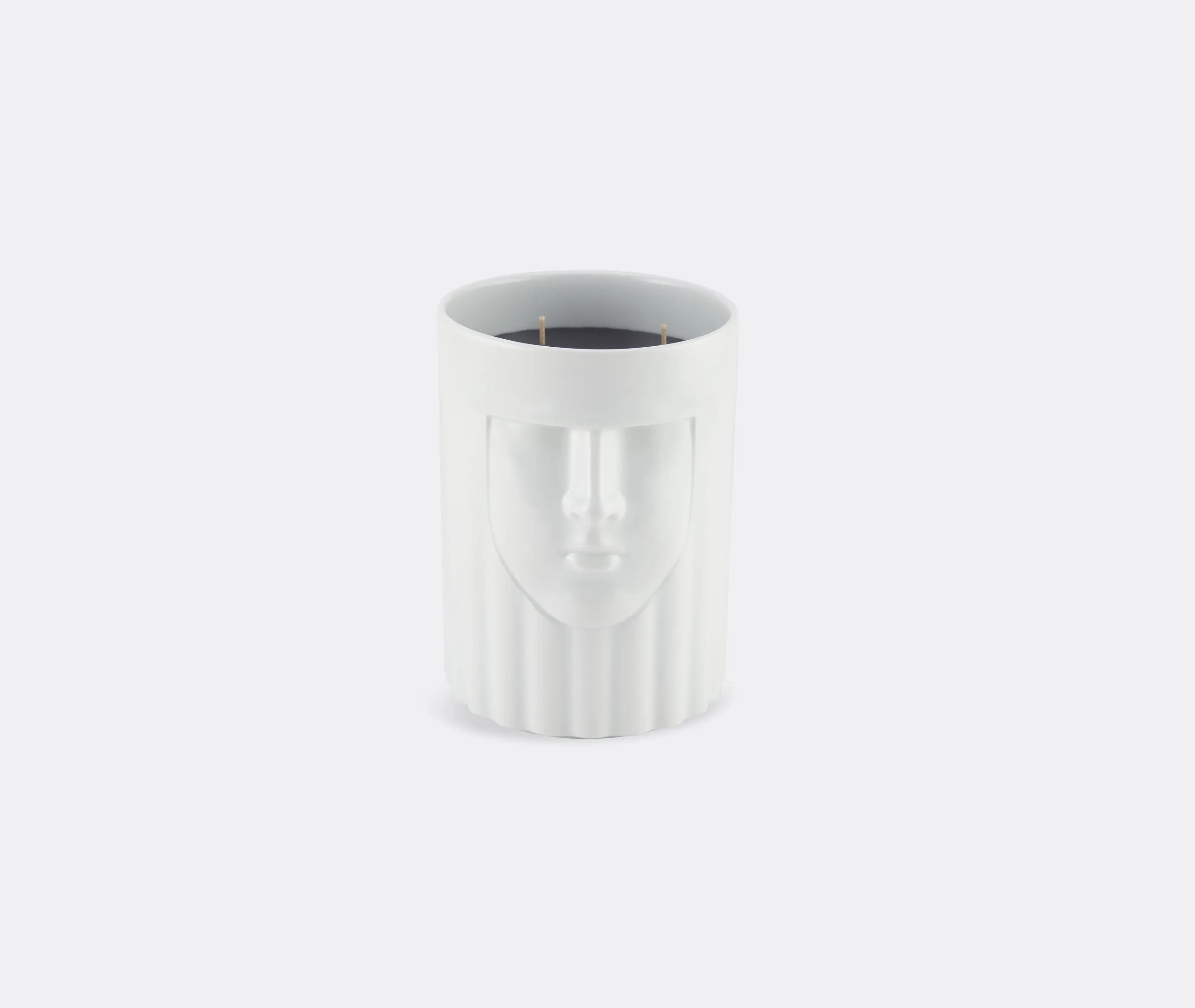 Large Vase Candle with Figure - White, Porcelain