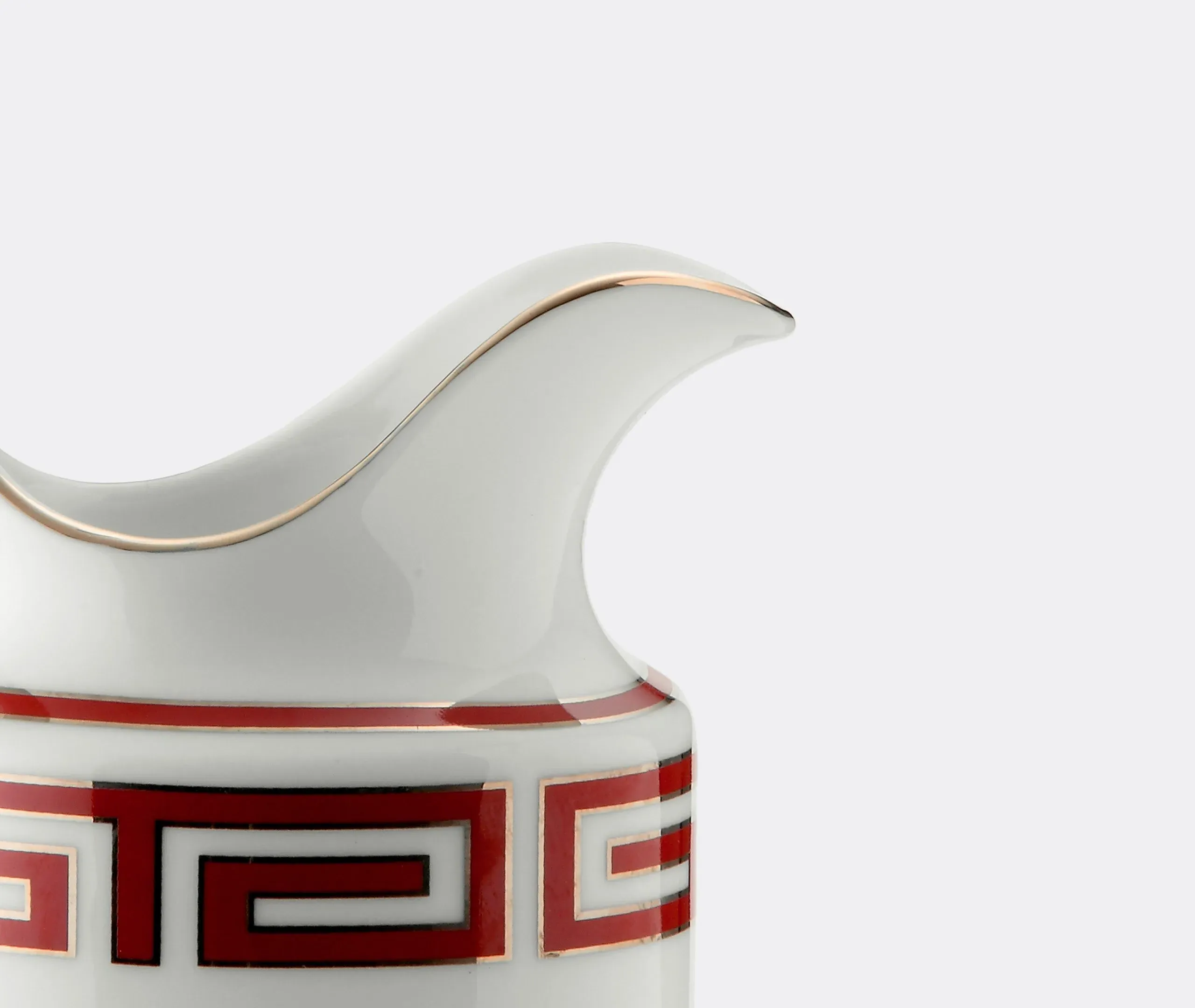 Milk Jug with Maze Pattern - Red, Porcelain