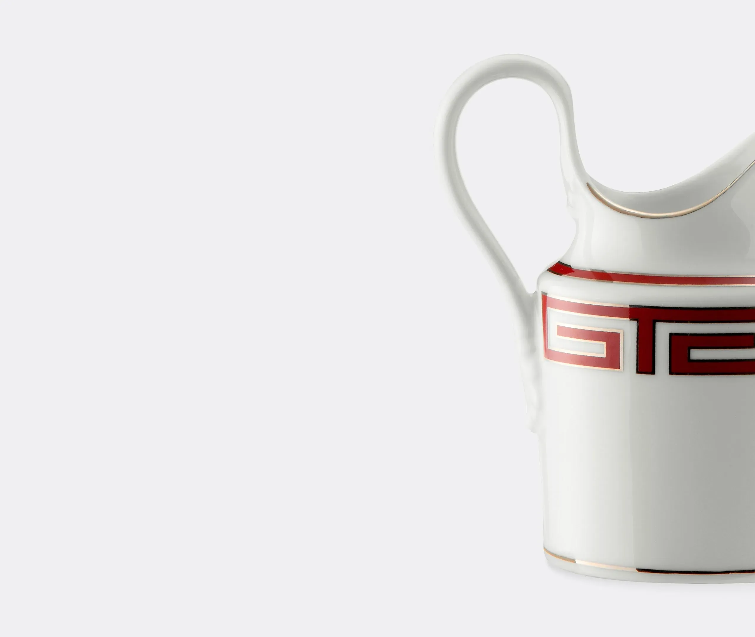 Milk Jug with Maze Pattern - Red, Porcelain