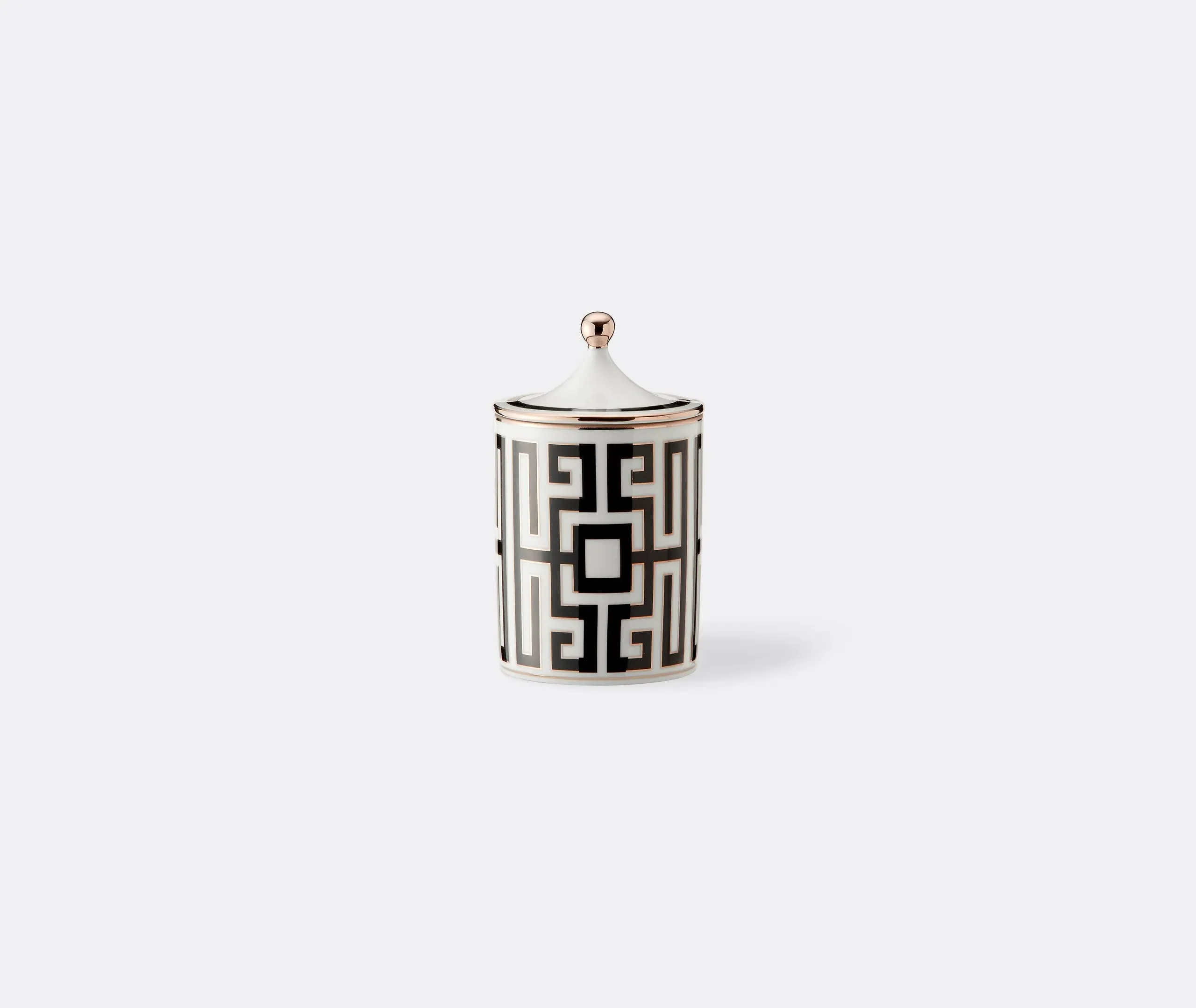Scented Candle with Maze Pattern - Black, Porcelain