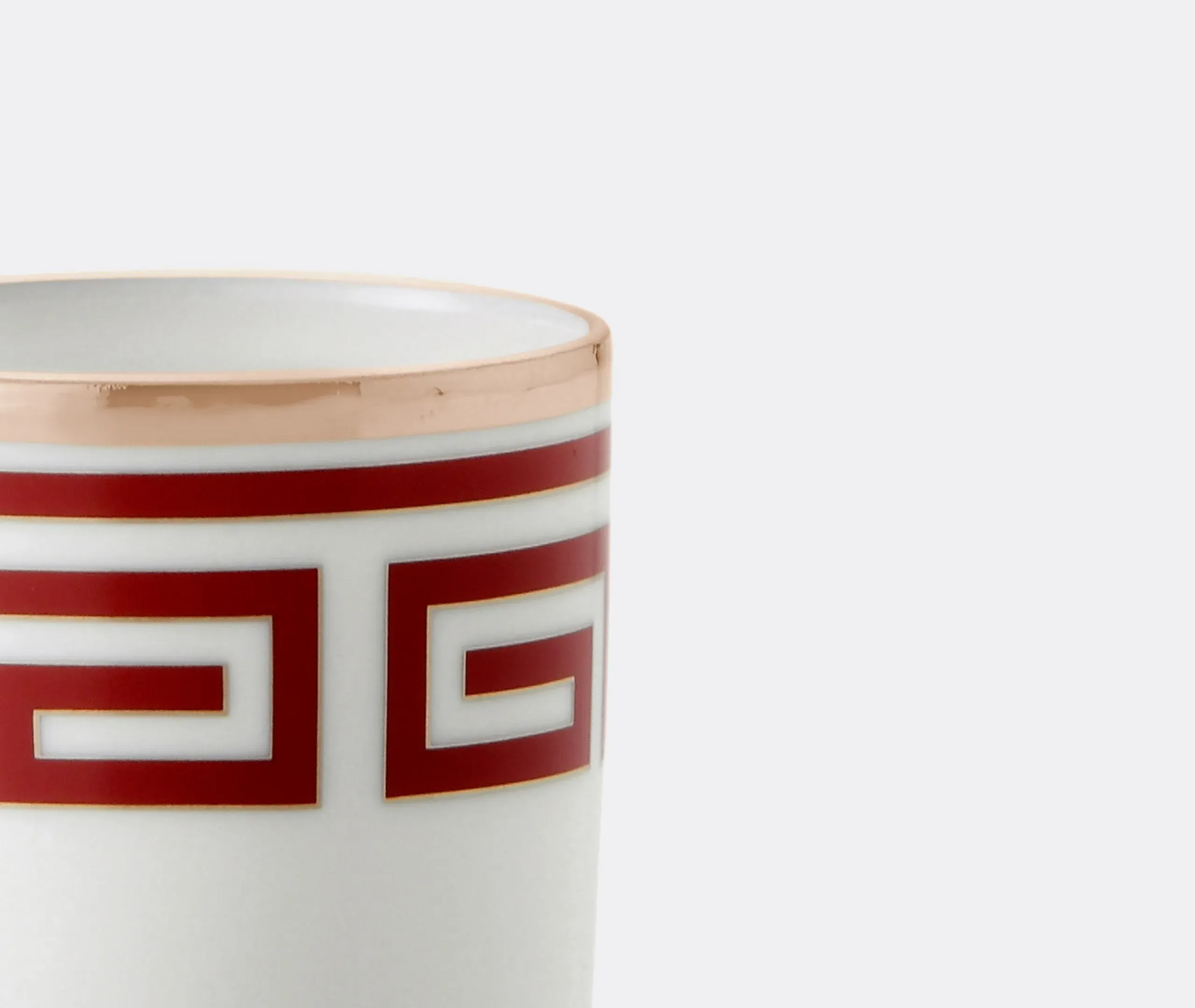 Set of 2 Coffee Cups with Maze Pattern - Red