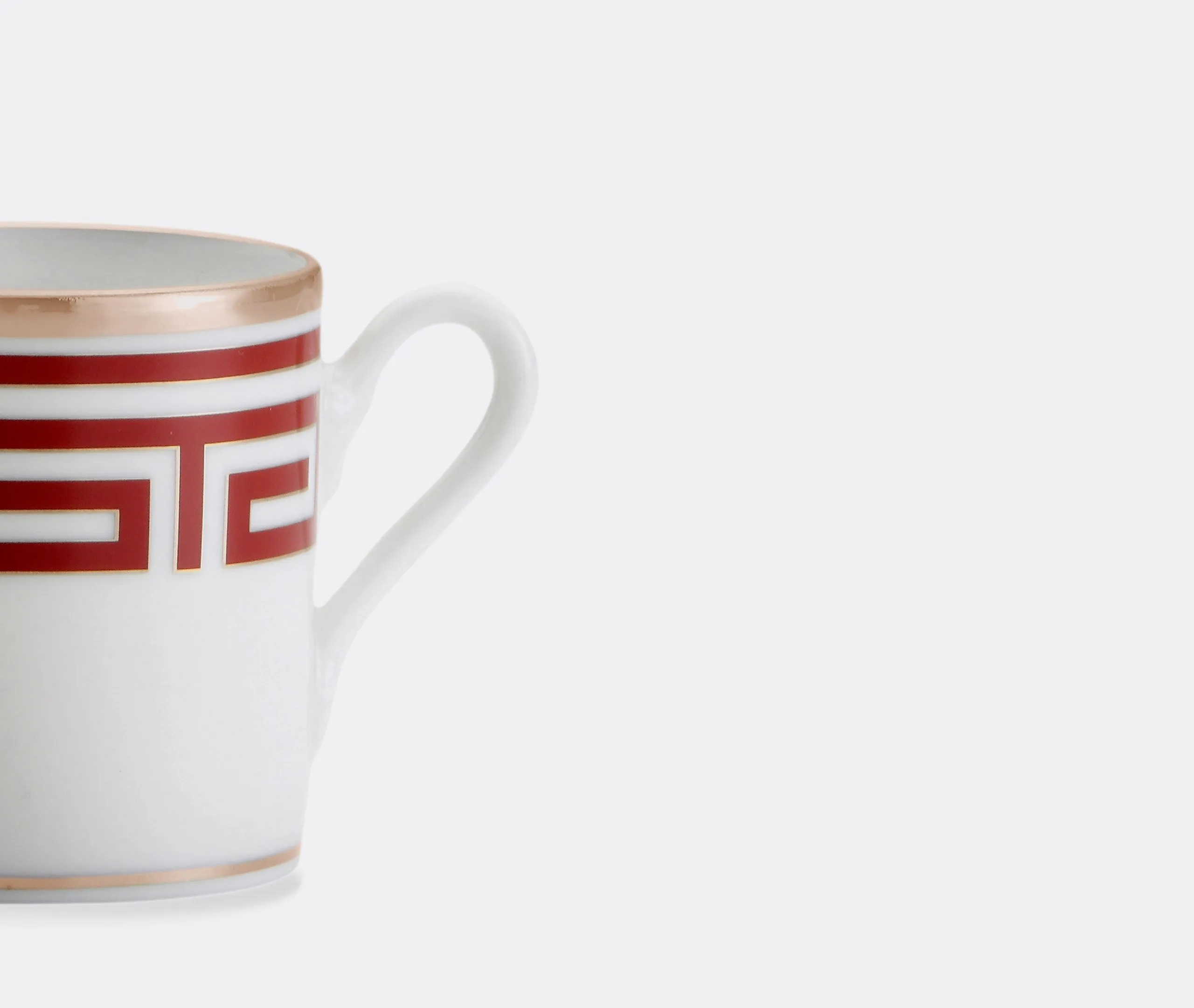 Set of 2 Coffee Cups with Maze Pattern - Red