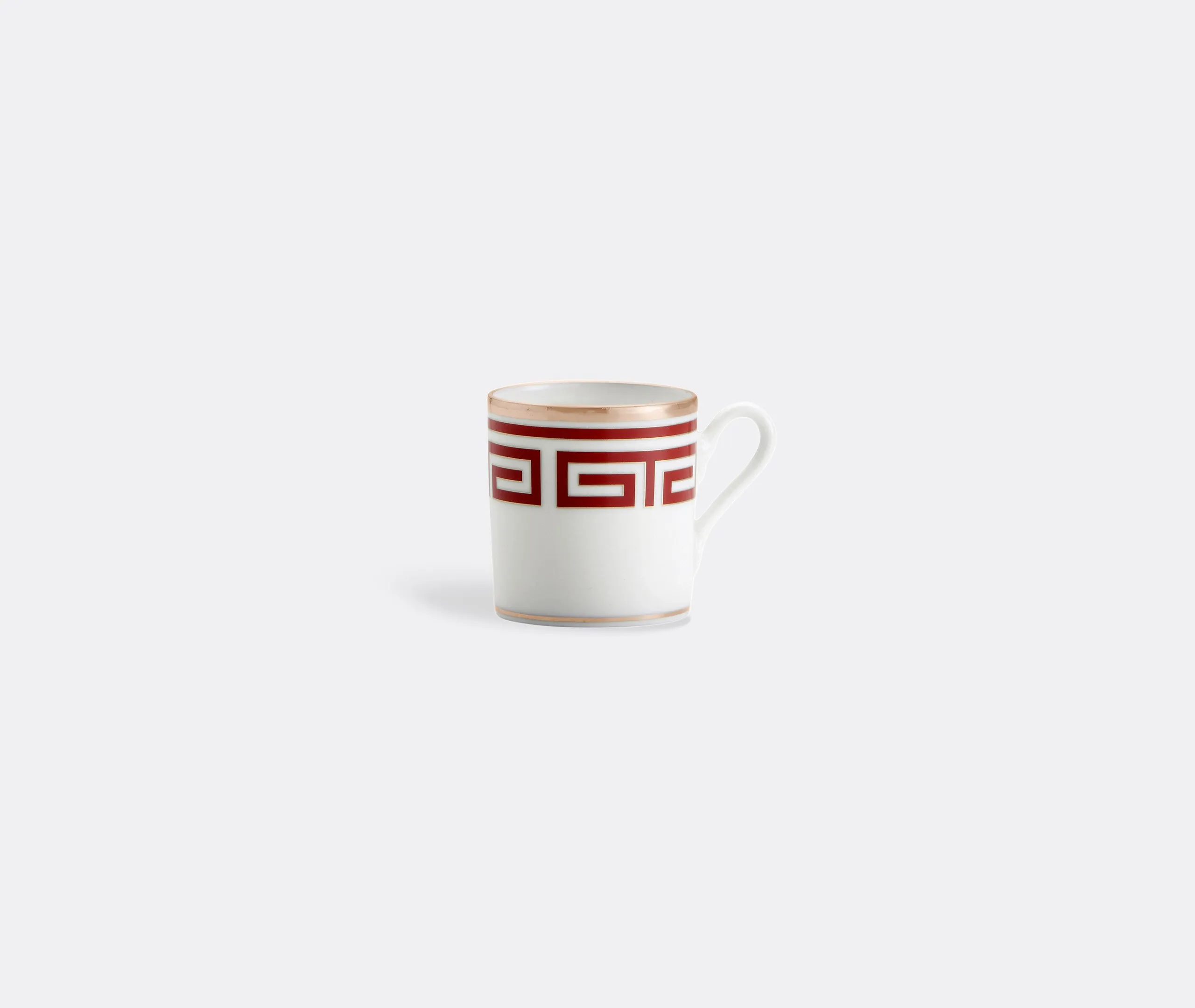 Set of 2 Coffee Cups with Maze Pattern - Red